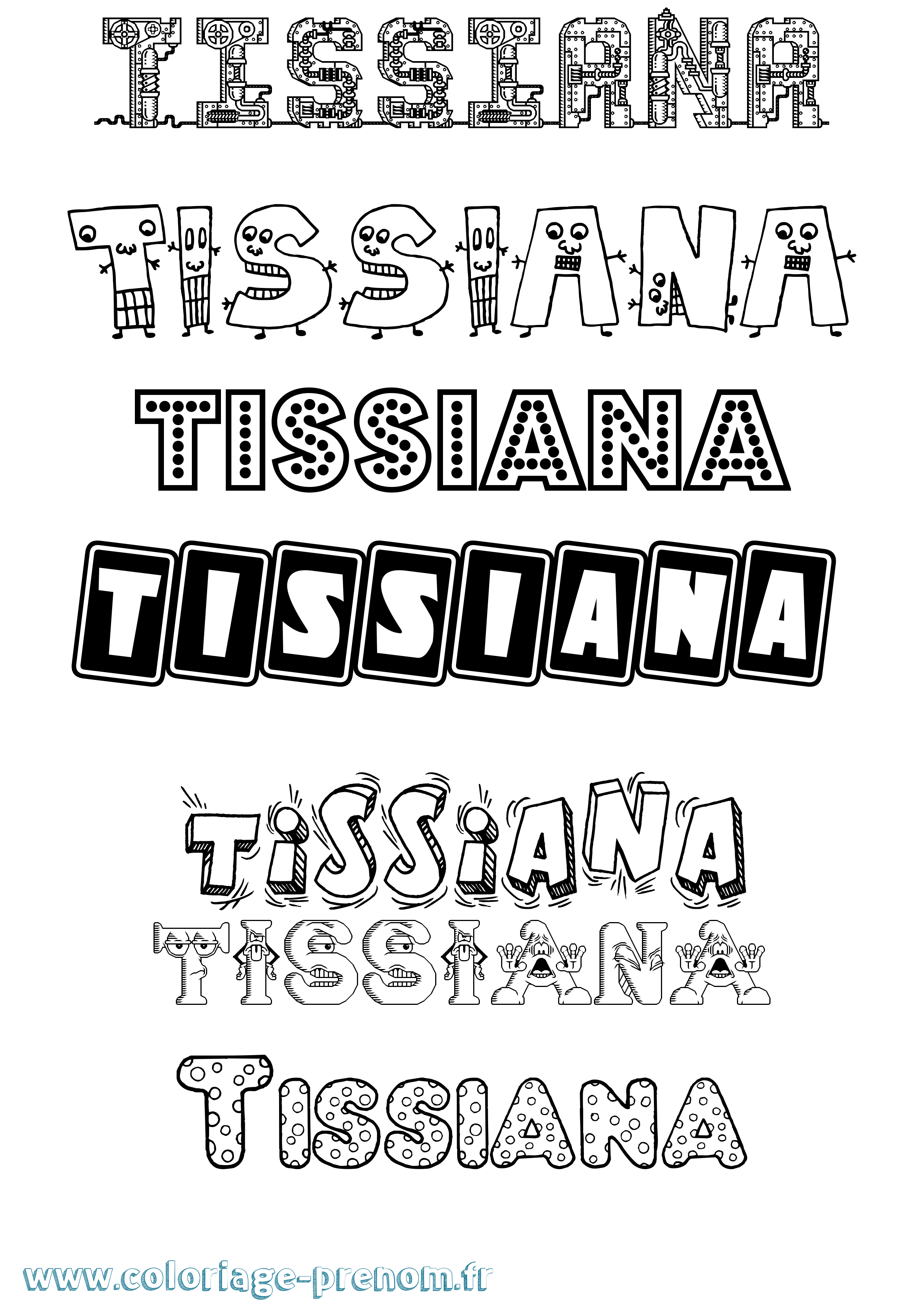 Coloriage Tissiana Fun Coloriage prénom Tissiana Fun