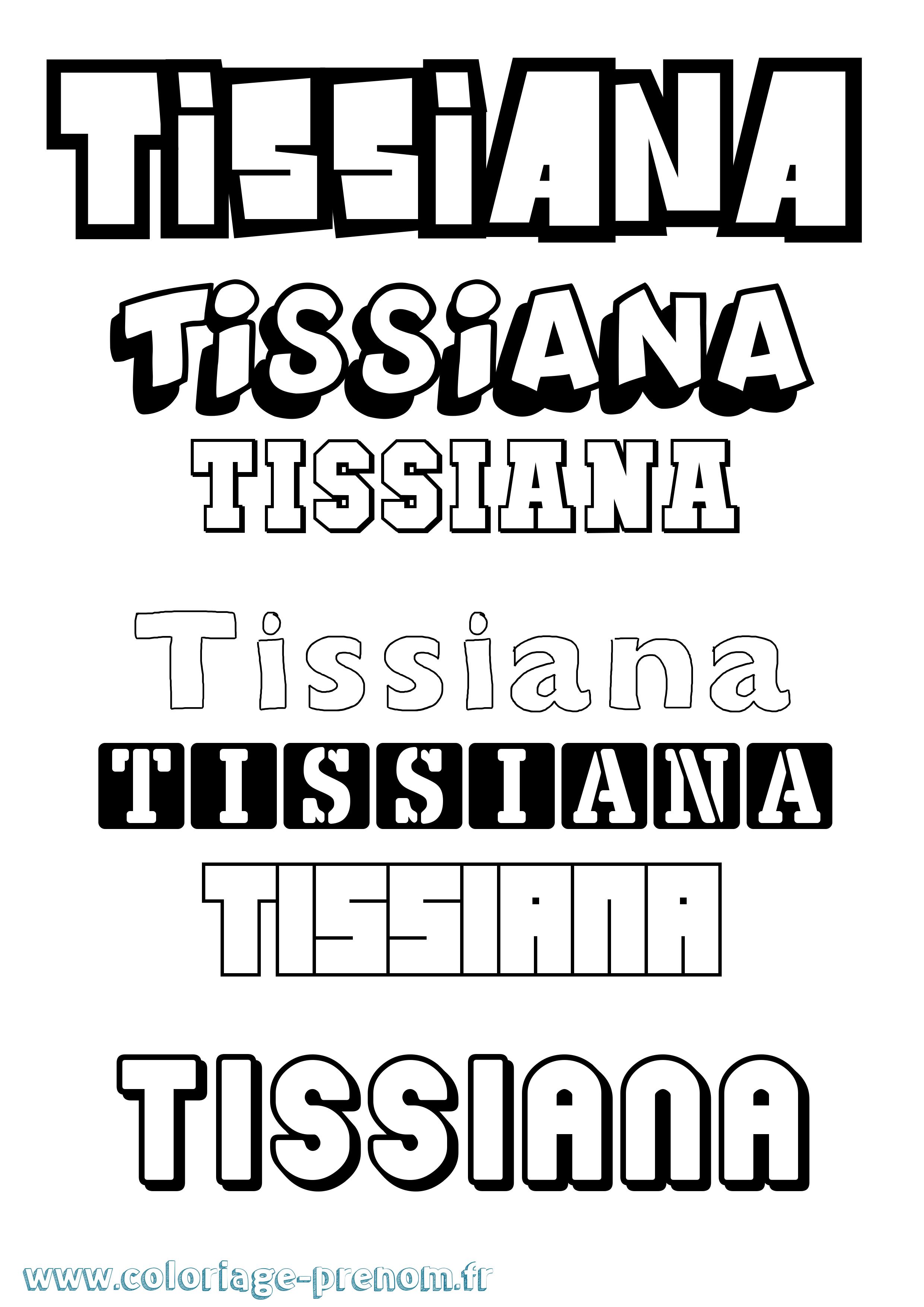 Coloriage Tissiana Simple Coloriage prénom Tissiana Simple