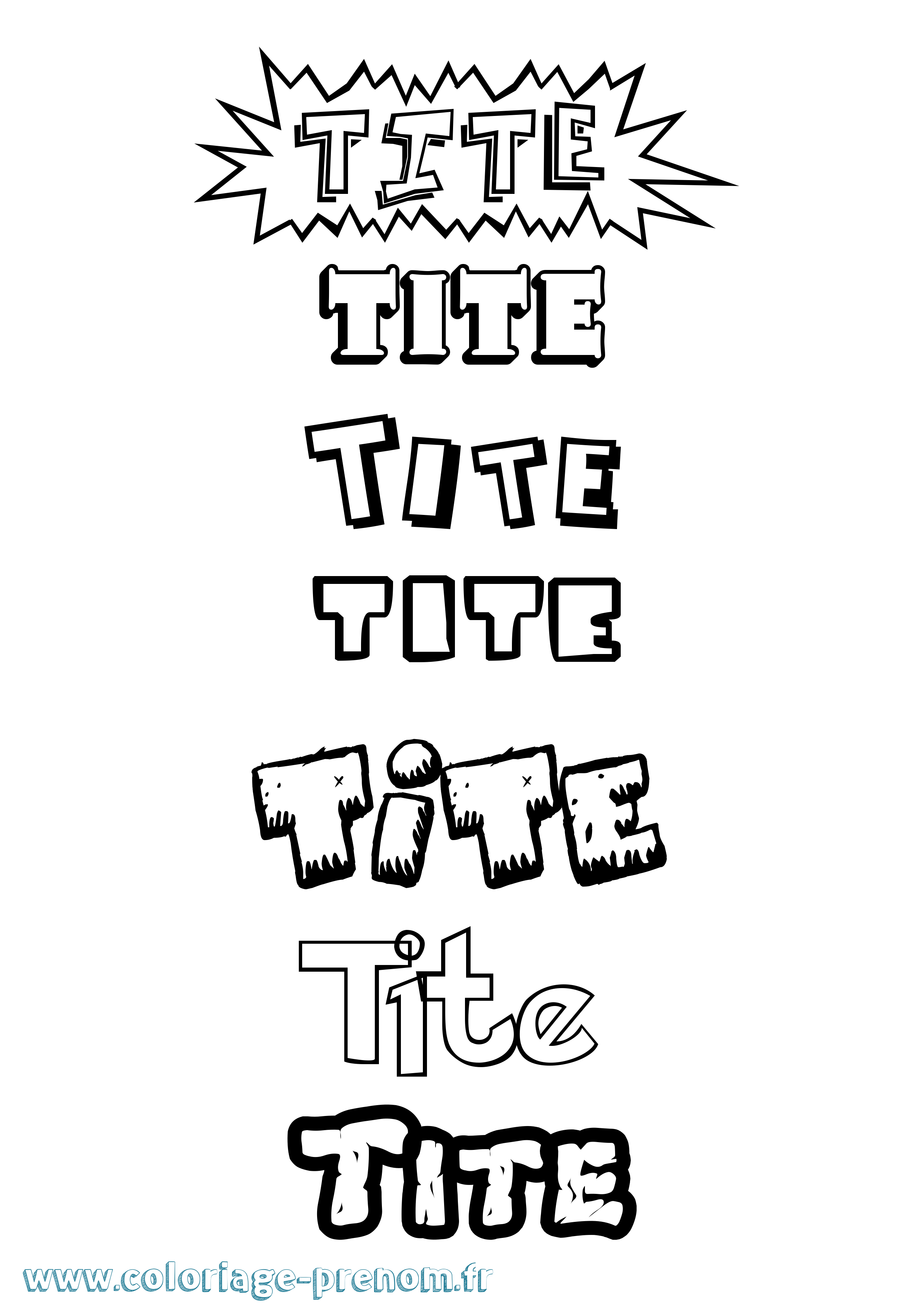 Coloriage Tite Dessin Animé Coloriage prénom Tite Dessin Animé