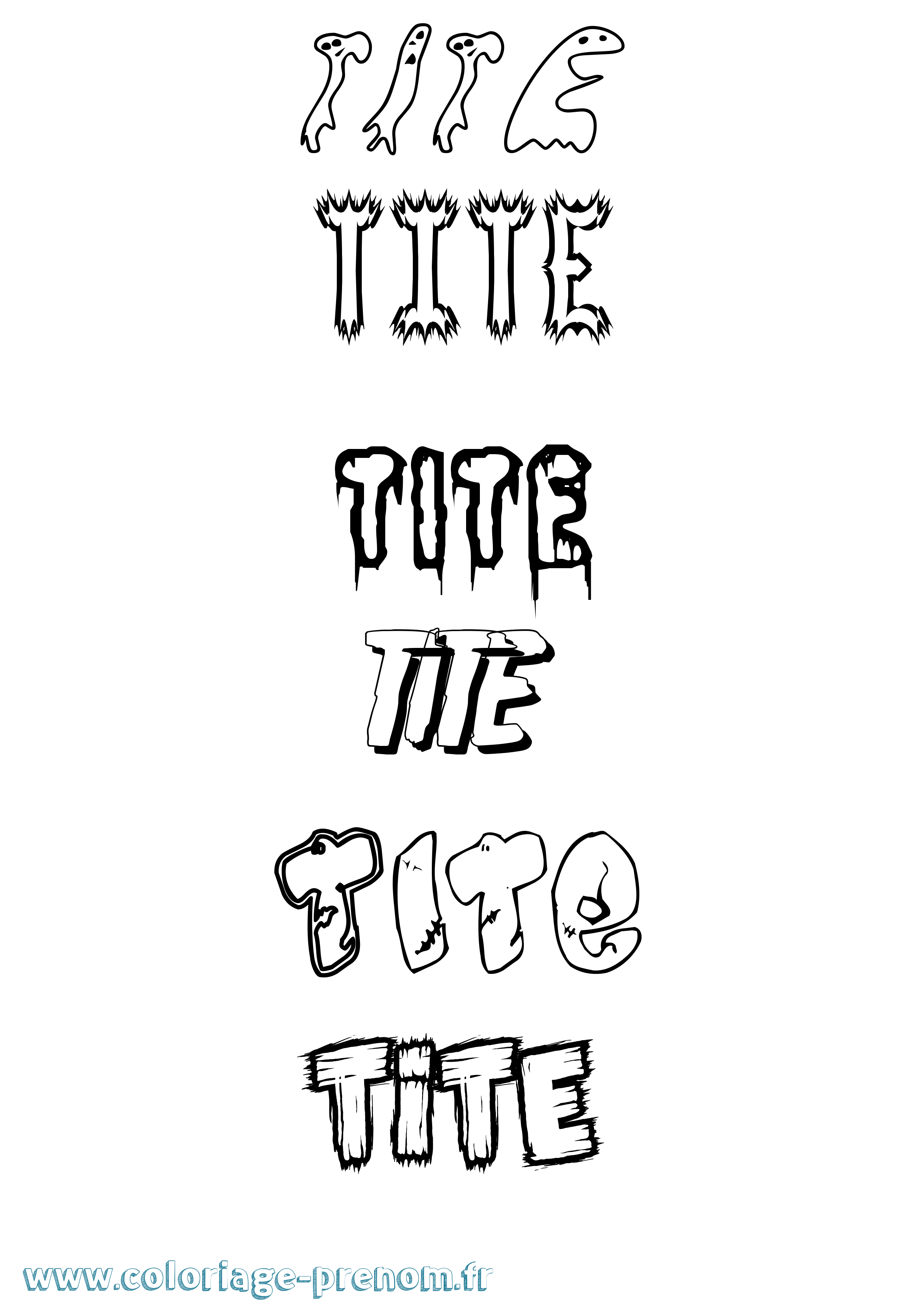 Coloriage Tite Frisson Coloriage prénom Tite Frisson