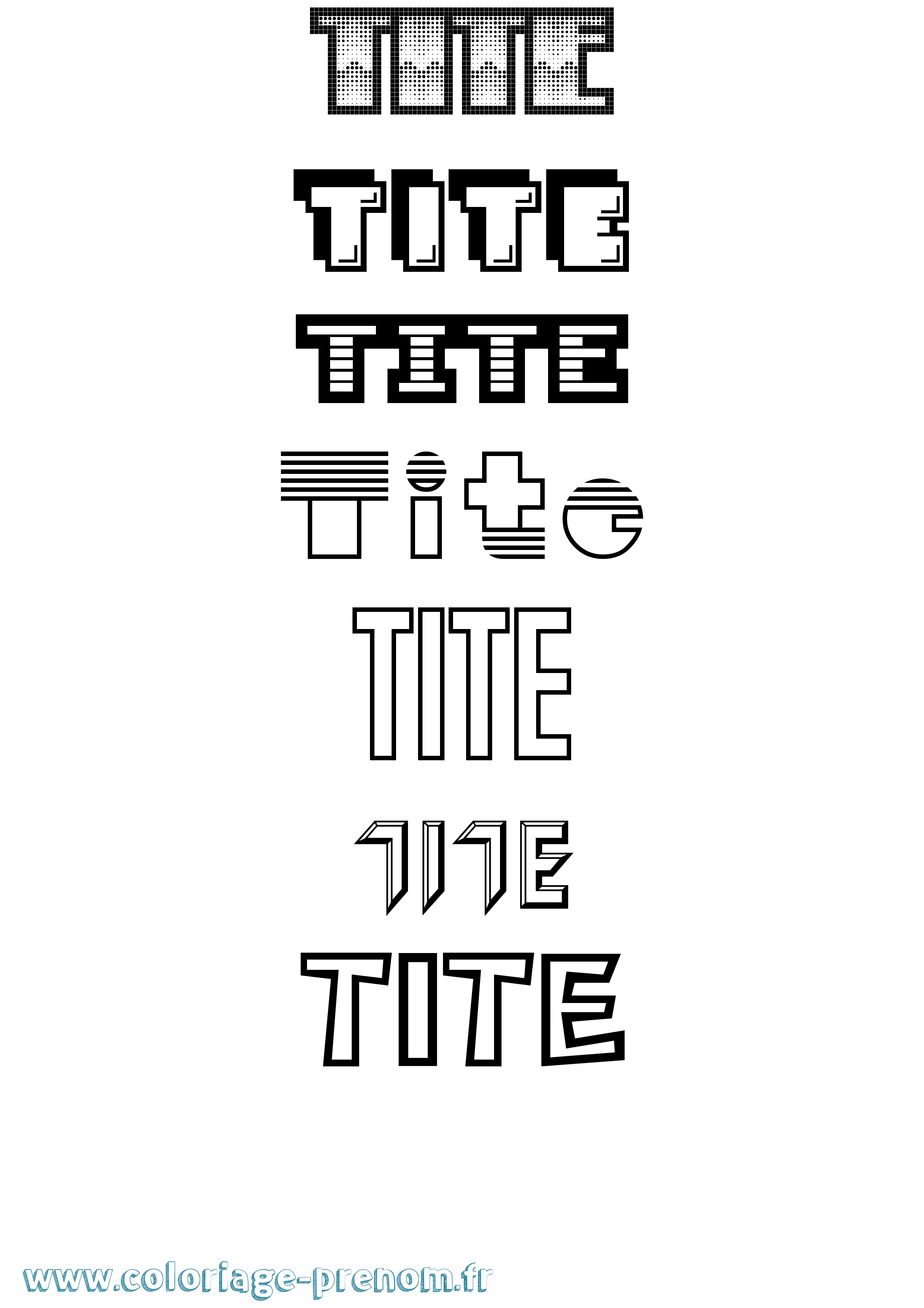 Coloriage Tite Jeux Vidéos Coloriage prénom Tite Jeux Vidéos