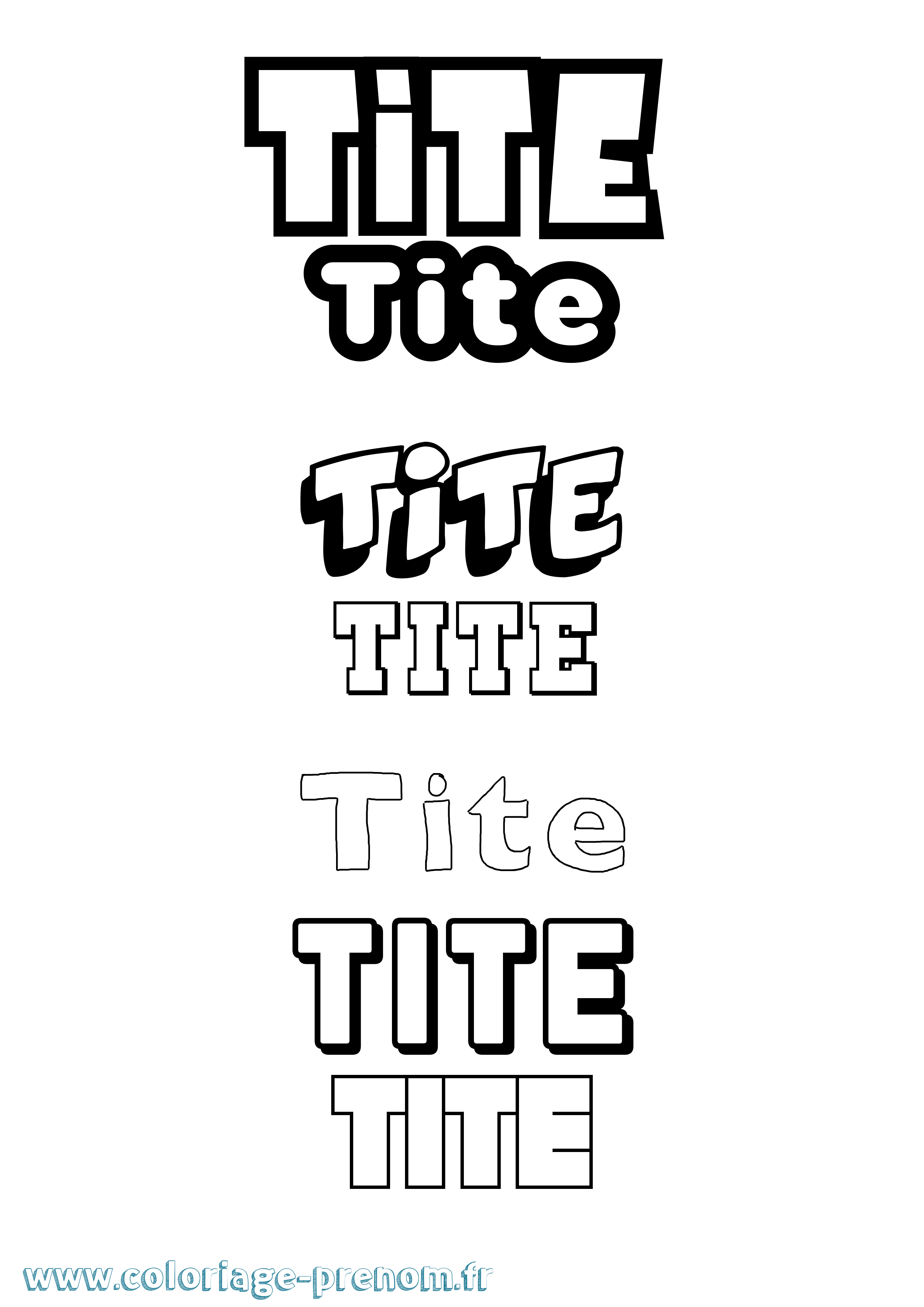 Coloriage Tite Simple Coloriage prénom Tite Simple