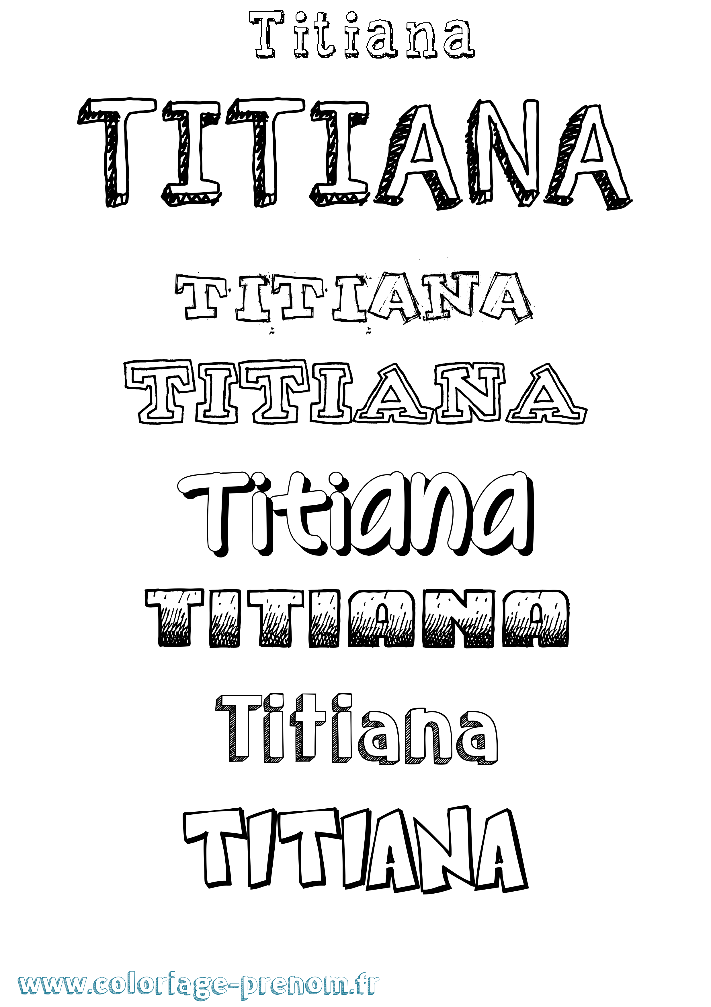 Coloriage Titiana Dessiné Coloriage prénom Titiana Dessiné