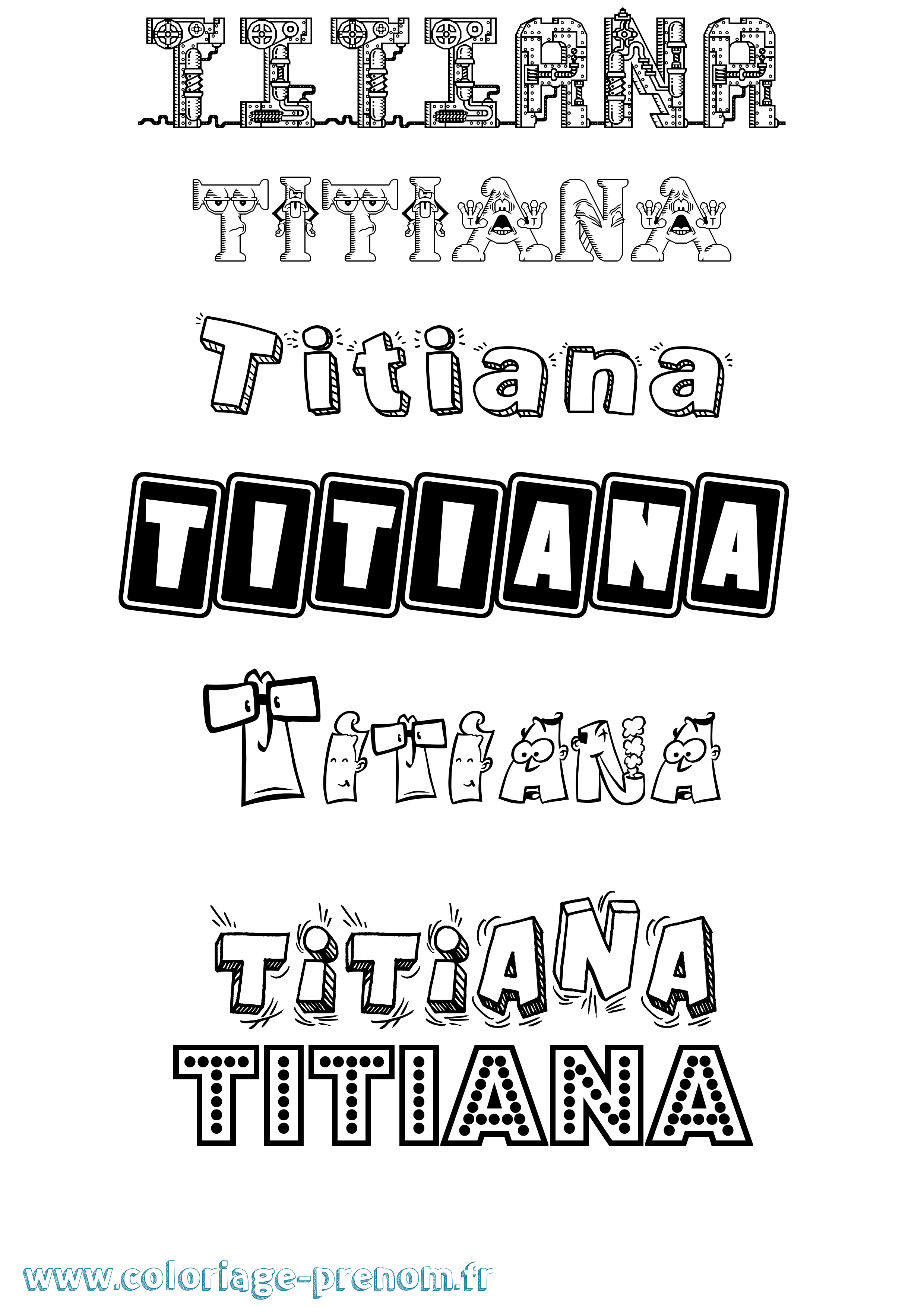 Coloriage Titiana Fun Coloriage prénom Titiana Fun