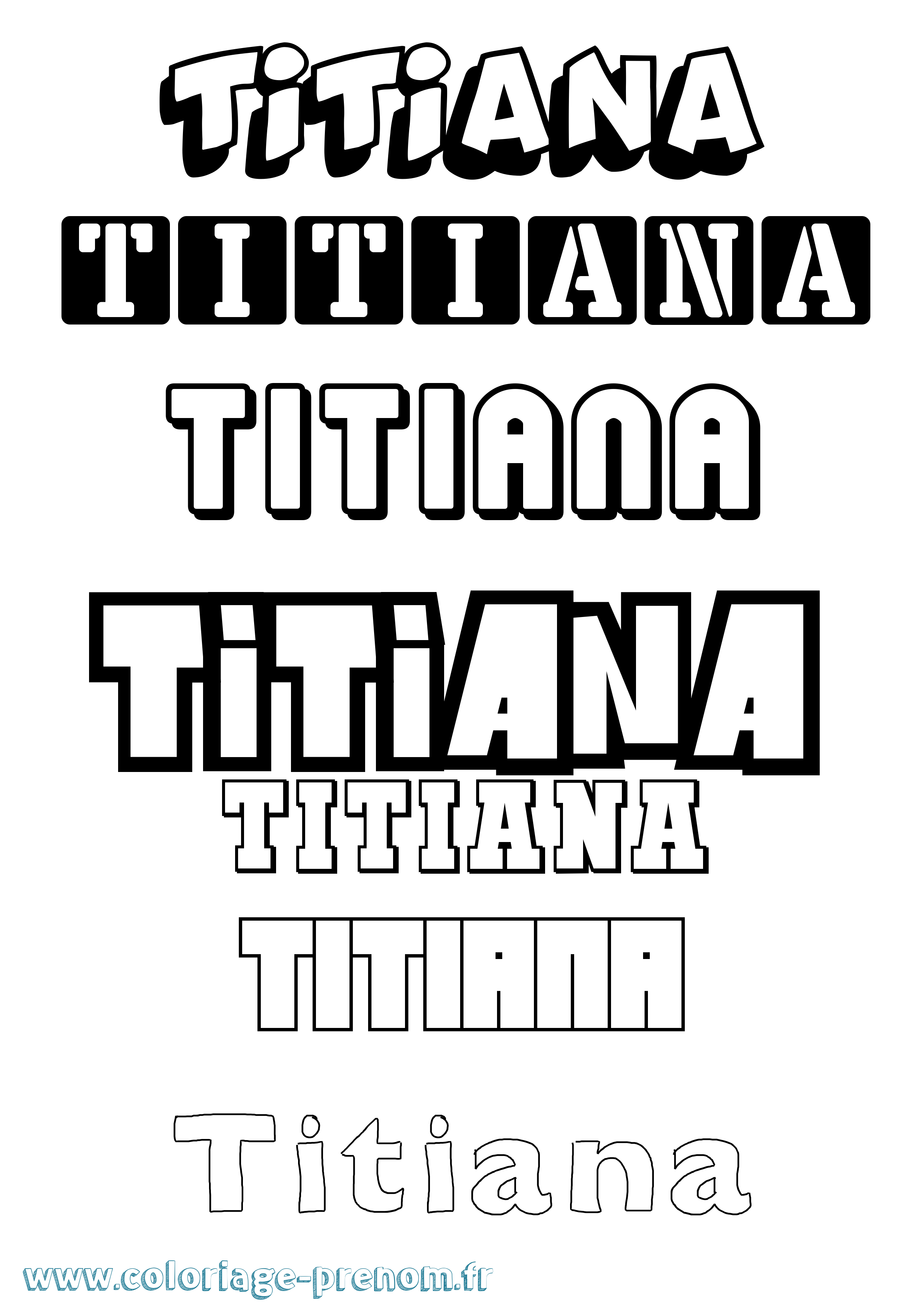 Coloriage Titiana Simple Coloriage prénom Titiana Simple