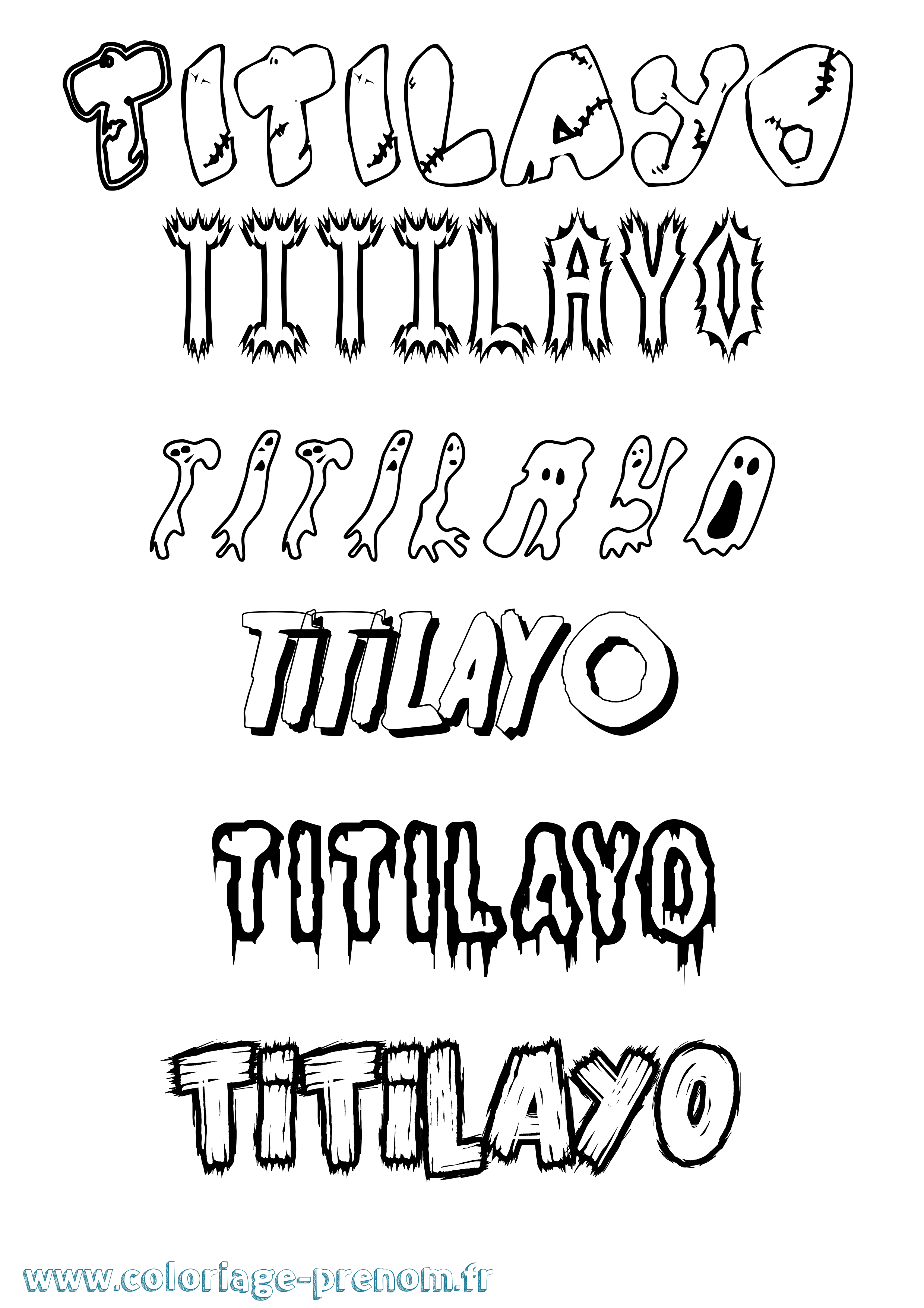 Coloriage Titilayo Frisson Coloriage prénom Titilayo Frisson
