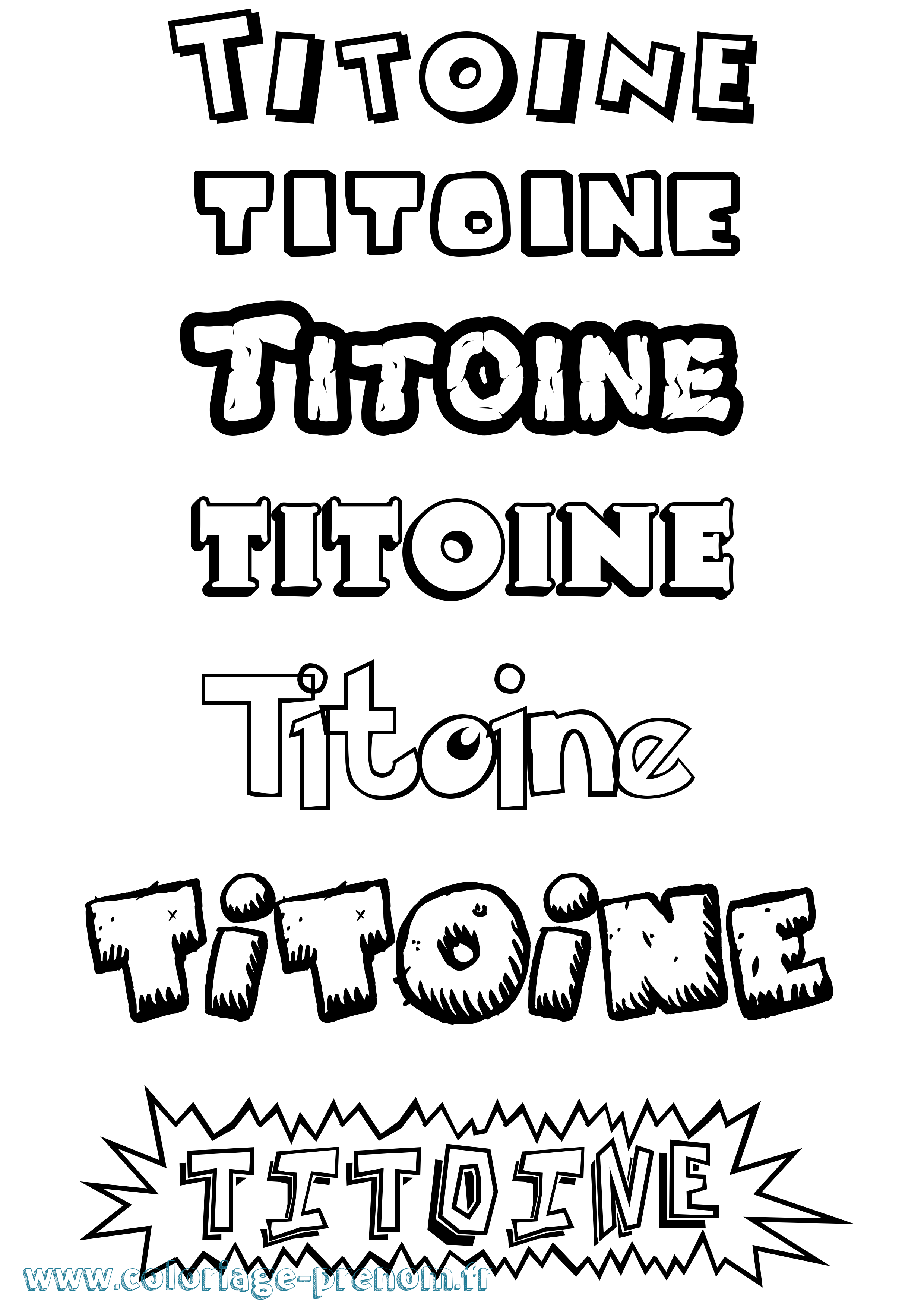Coloriage Titoine Dessin Animé Coloriage prénom Titoine Dessin Animé