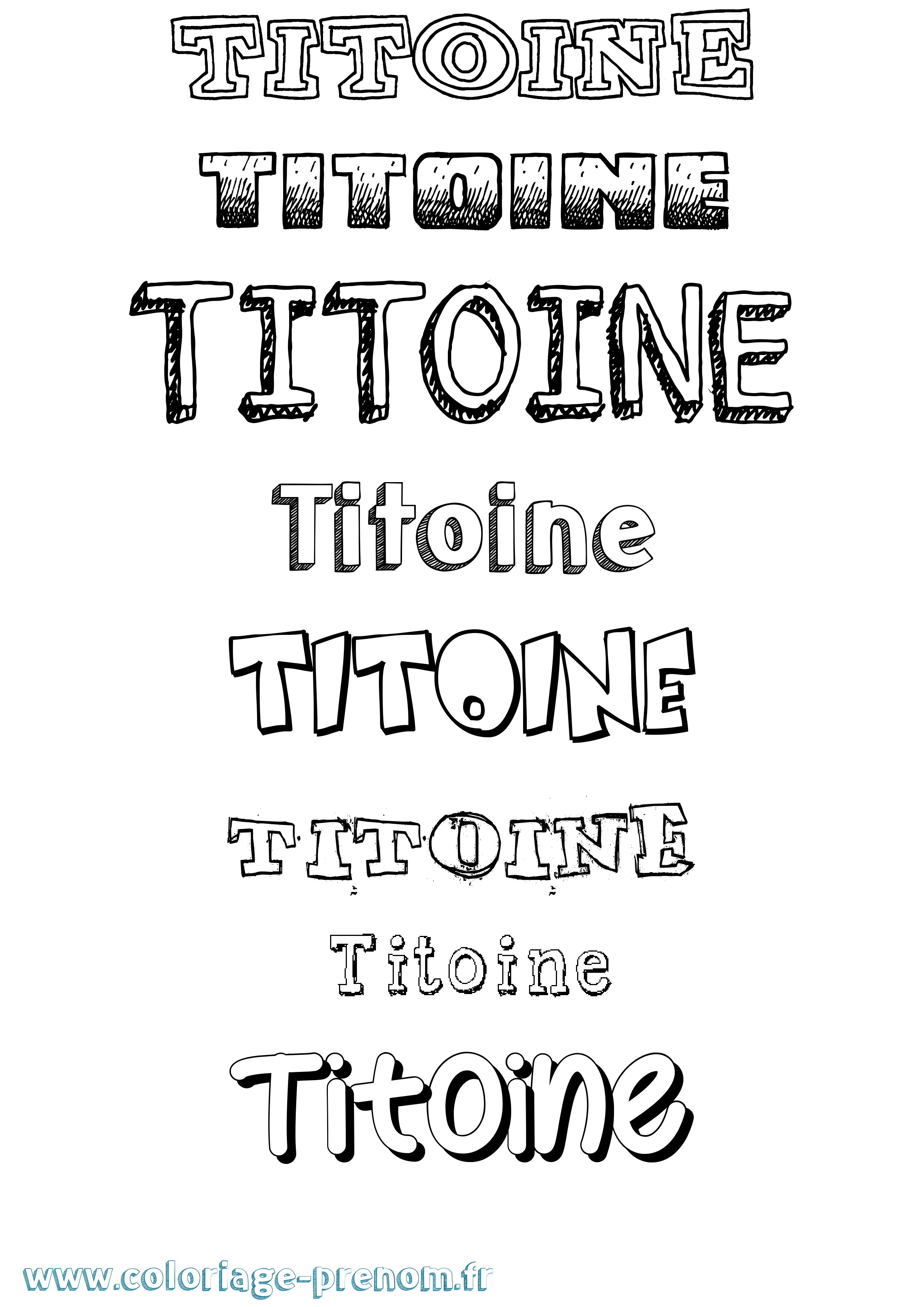 Coloriage Titoine Dessiné Coloriage prénom Titoine Dessiné