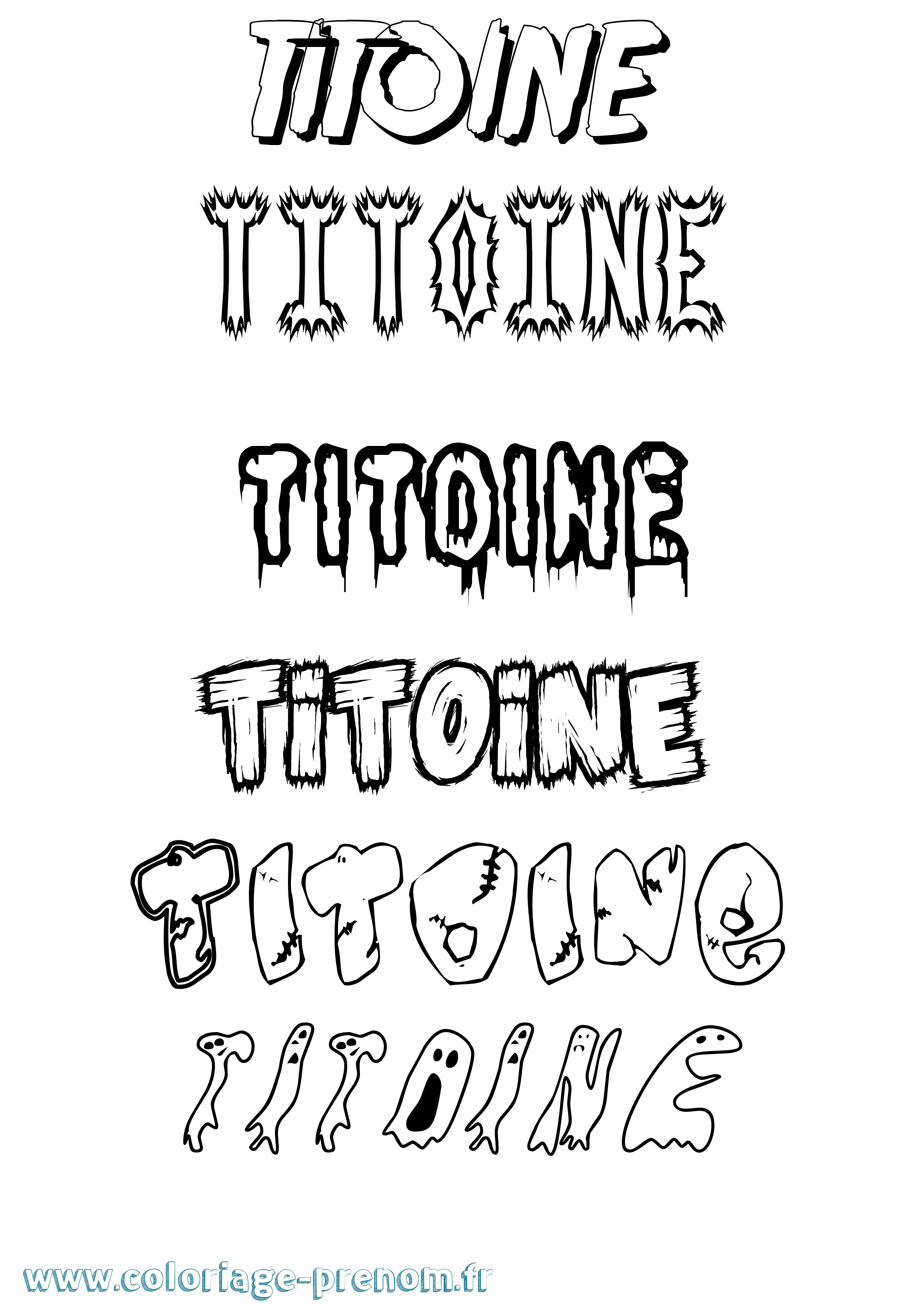 Coloriage Titoine Frisson Coloriage prénom Titoine Frisson