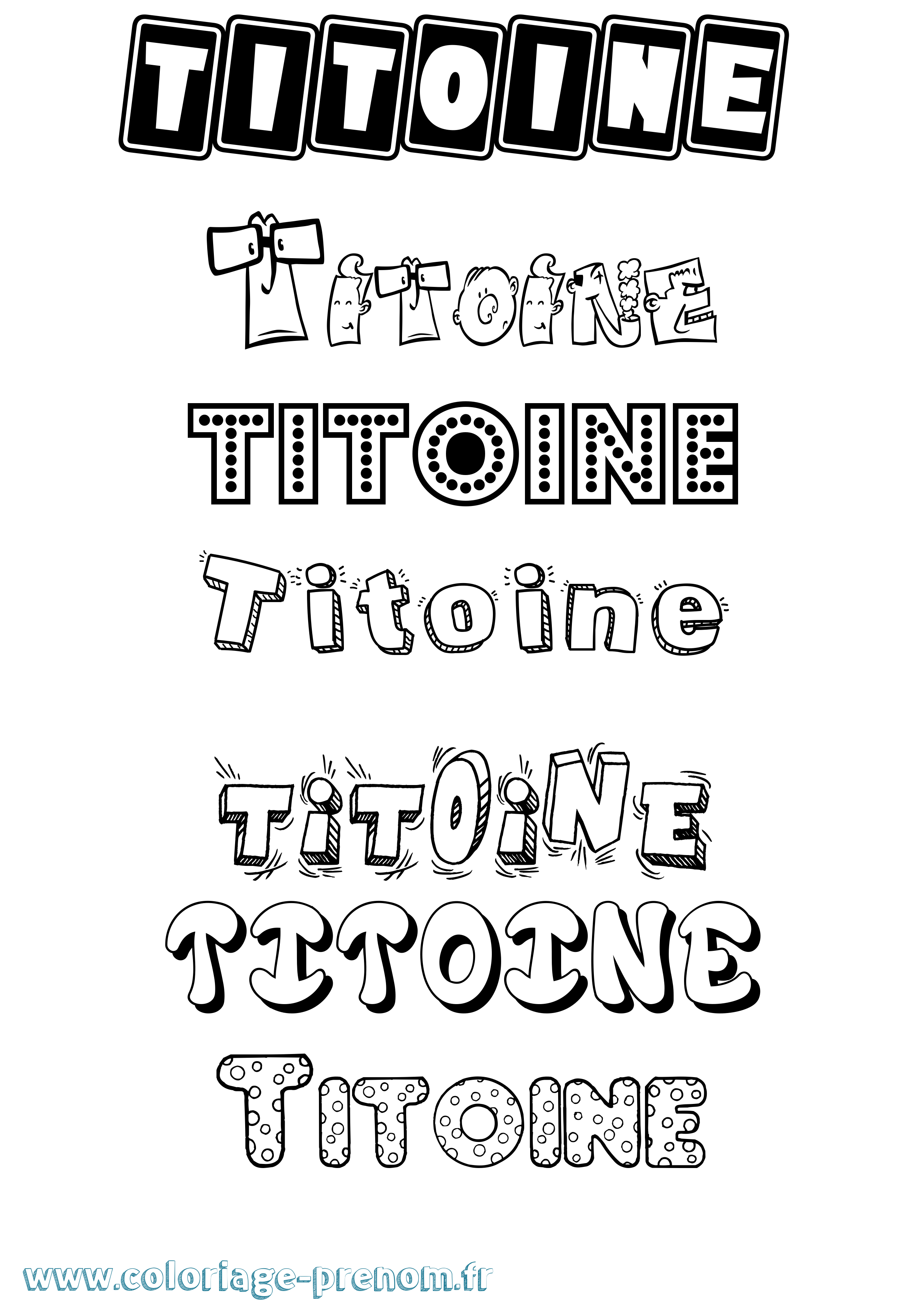 Coloriage Titoine Fun Coloriage prénom Titoine Fun