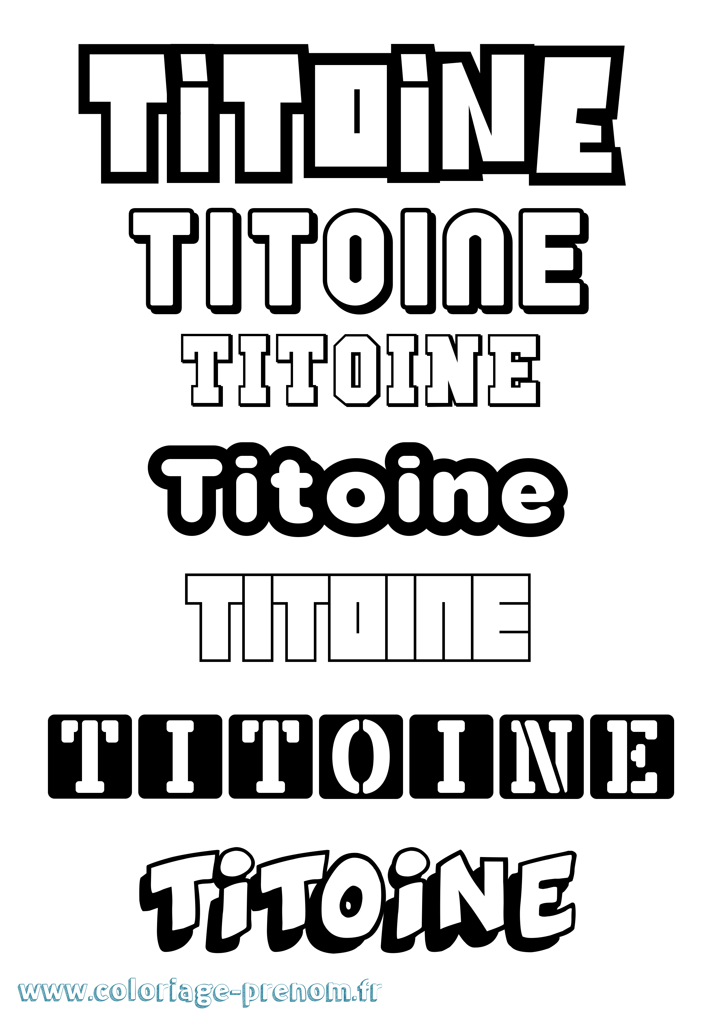 Coloriage Titoine Simple Coloriage prénom Titoine Simple