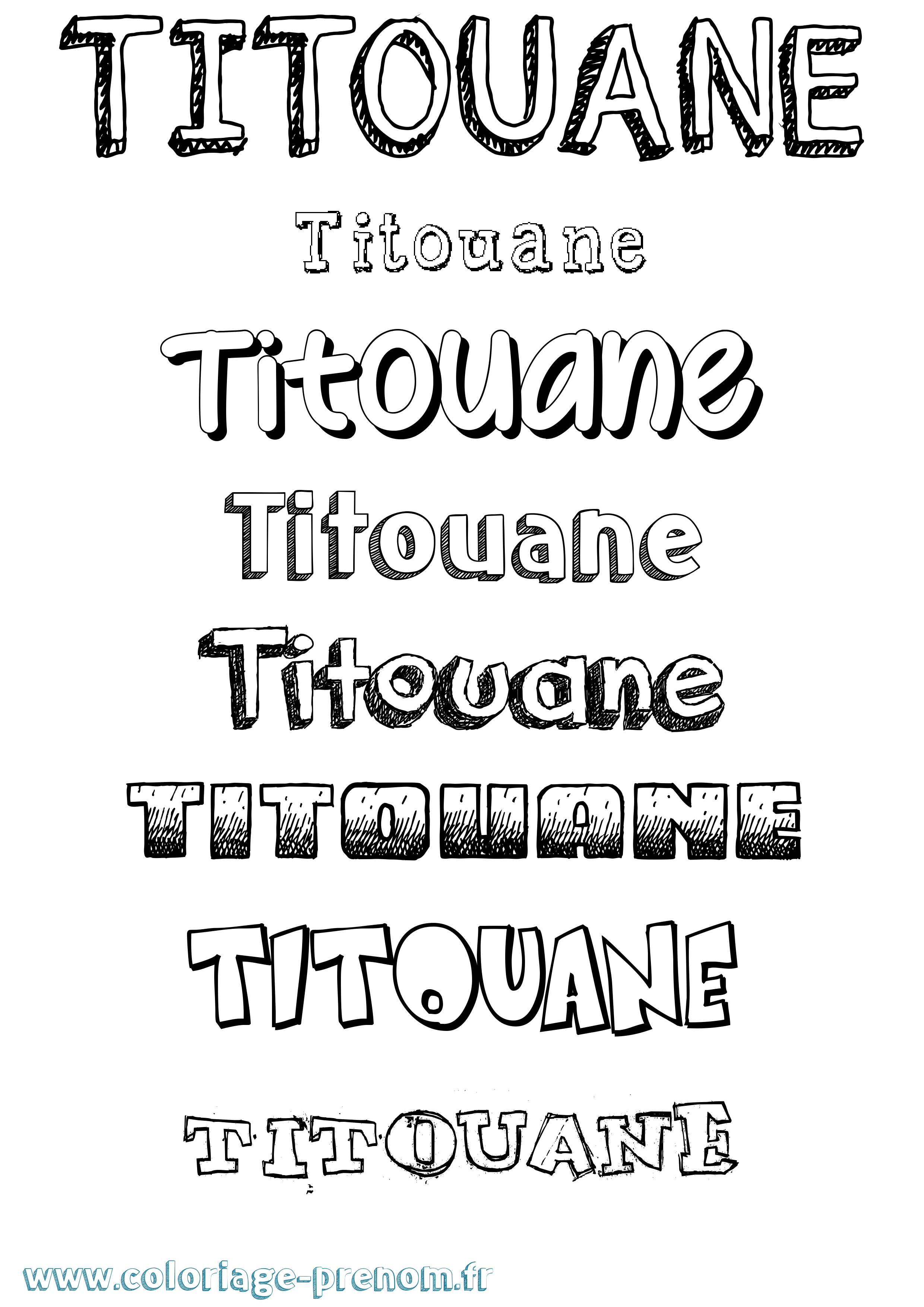 Coloriage Titouane Dessiné Coloriage prénom Titouane Dessiné