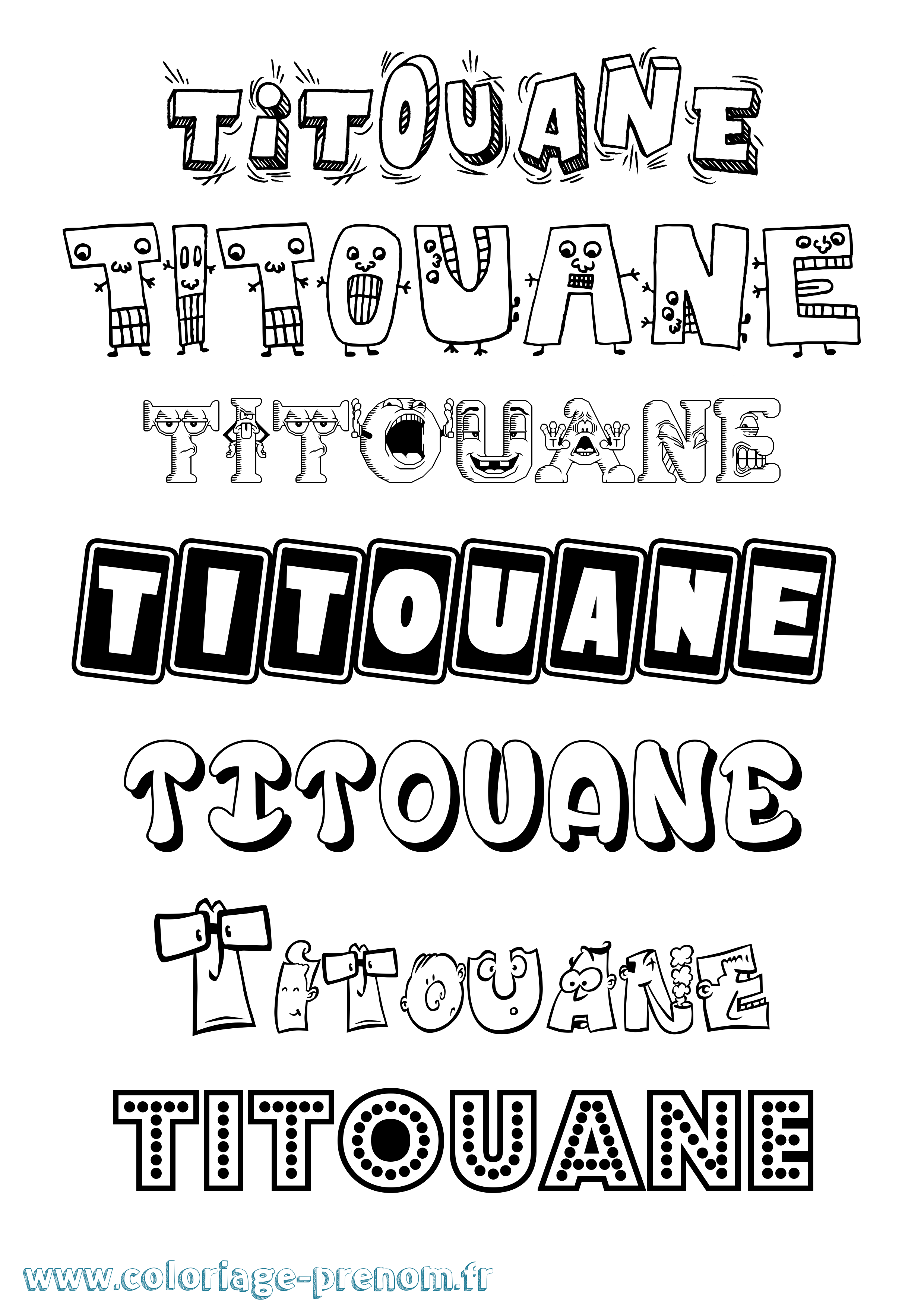 Coloriage Titouane Fun Coloriage prénom Titouane Fun