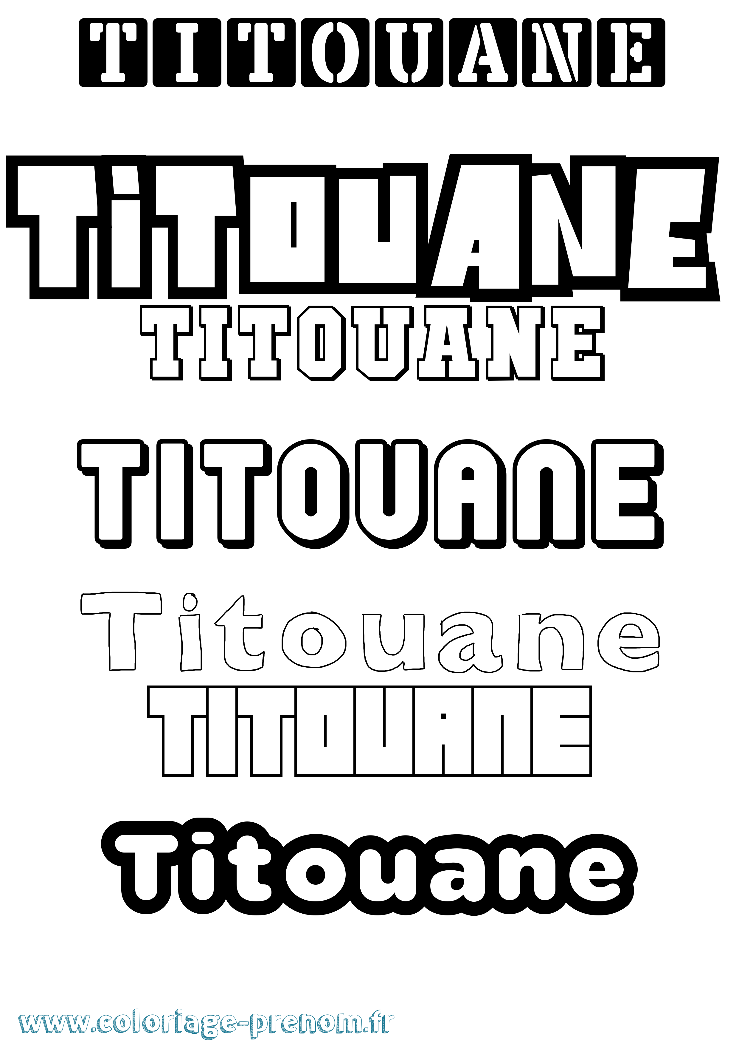 Coloriage Titouane Simple Coloriage prénom Titouane Simple