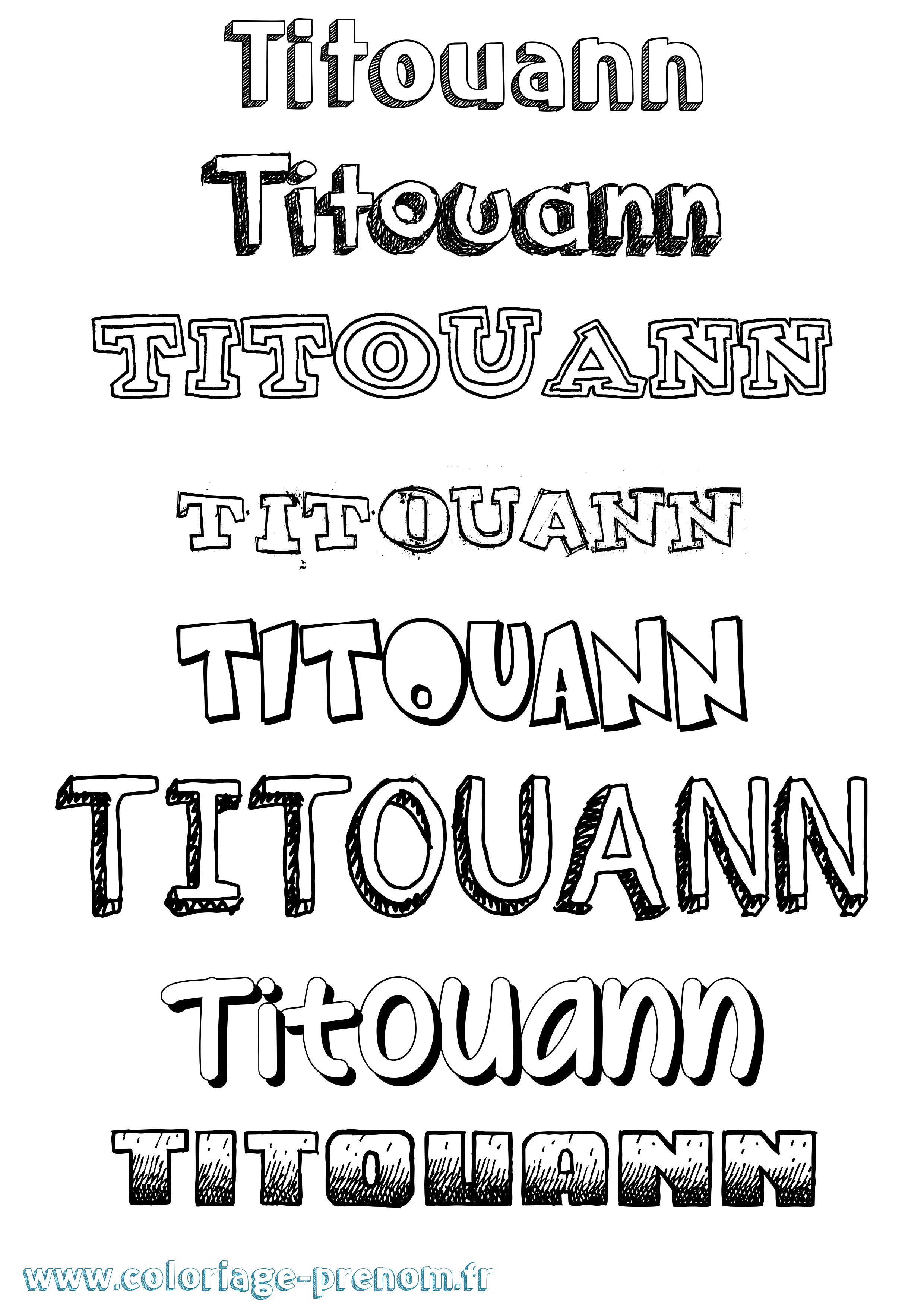Coloriage Titouann Dessiné Coloriage prénom Titouann Dessiné