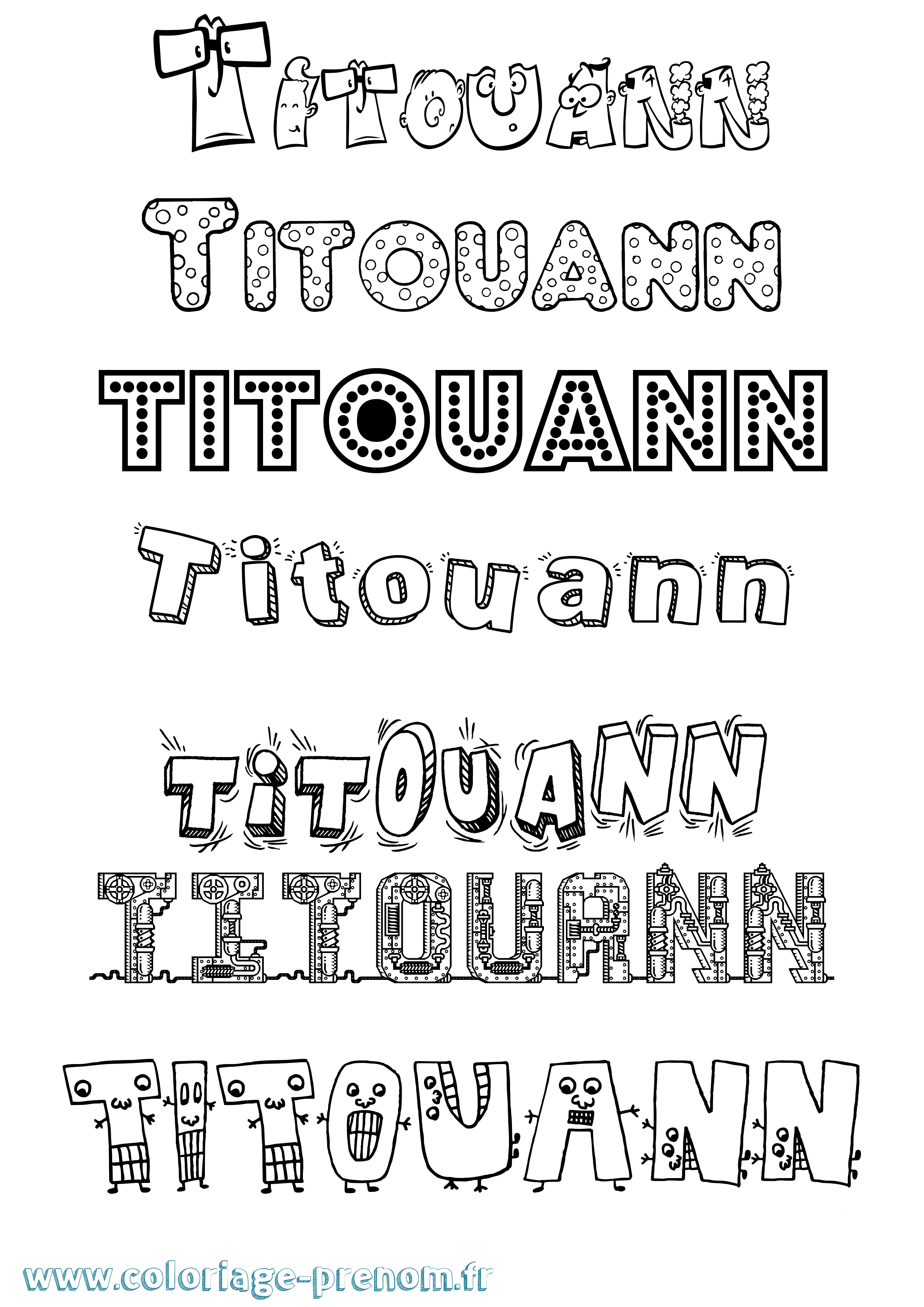 Coloriage Titouann Fun Coloriage prénom Titouann Fun