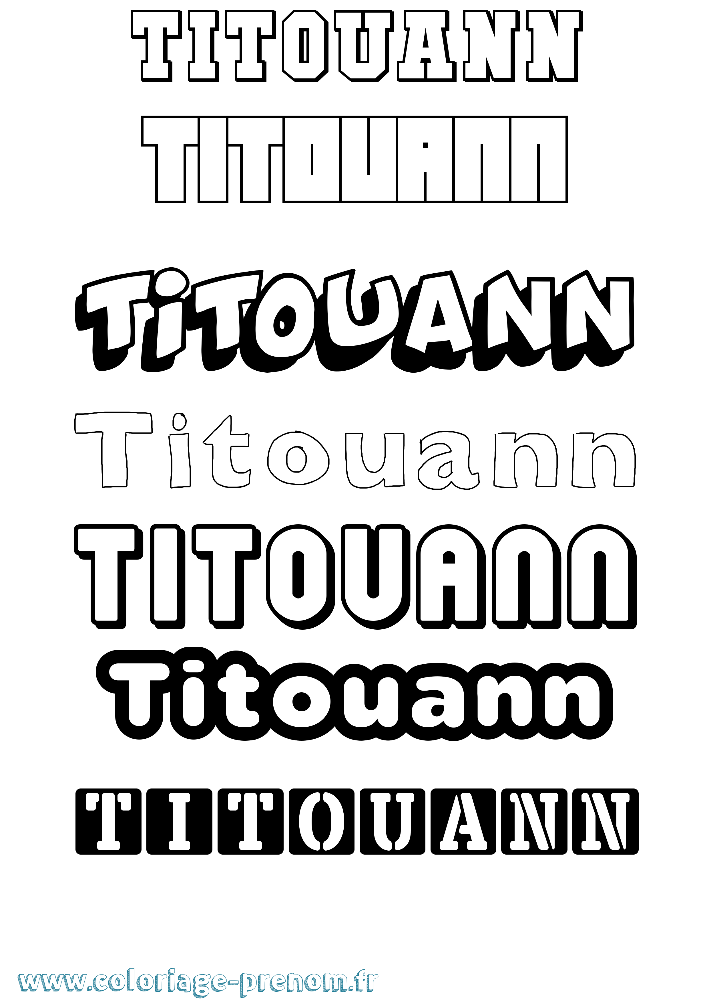 Coloriage Titouann Simple Coloriage prénom Titouann Simple