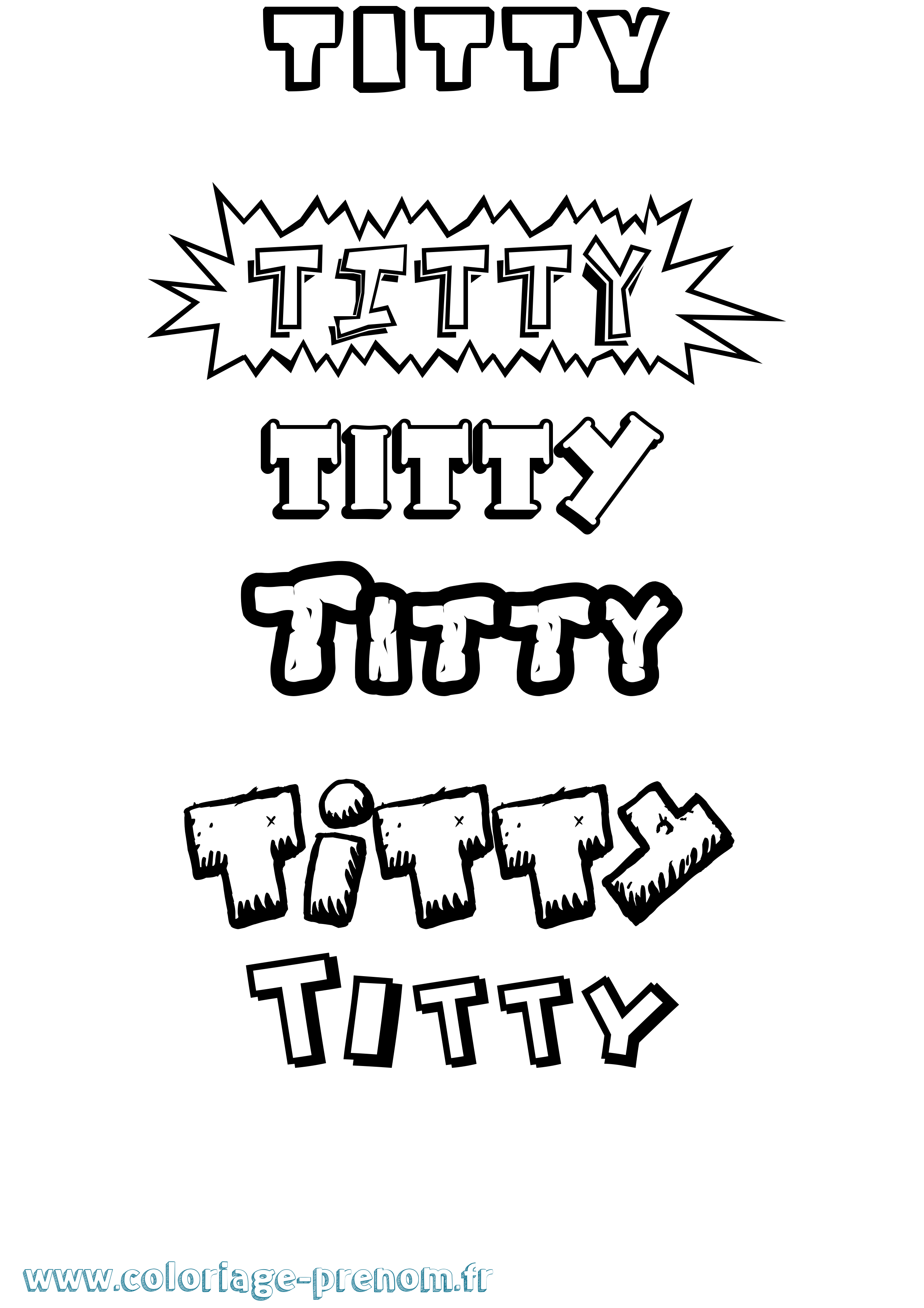 Coloriage Titty Dessin Animé Coloriage prénom Titty Dessin Animé