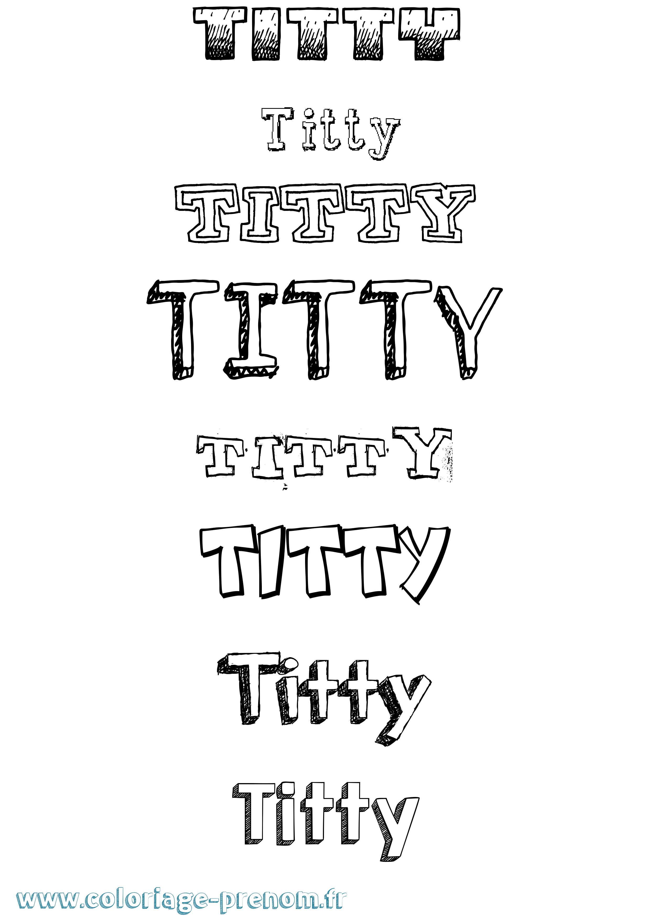 Coloriage Titty Dessiné Coloriage prénom Titty Dessiné