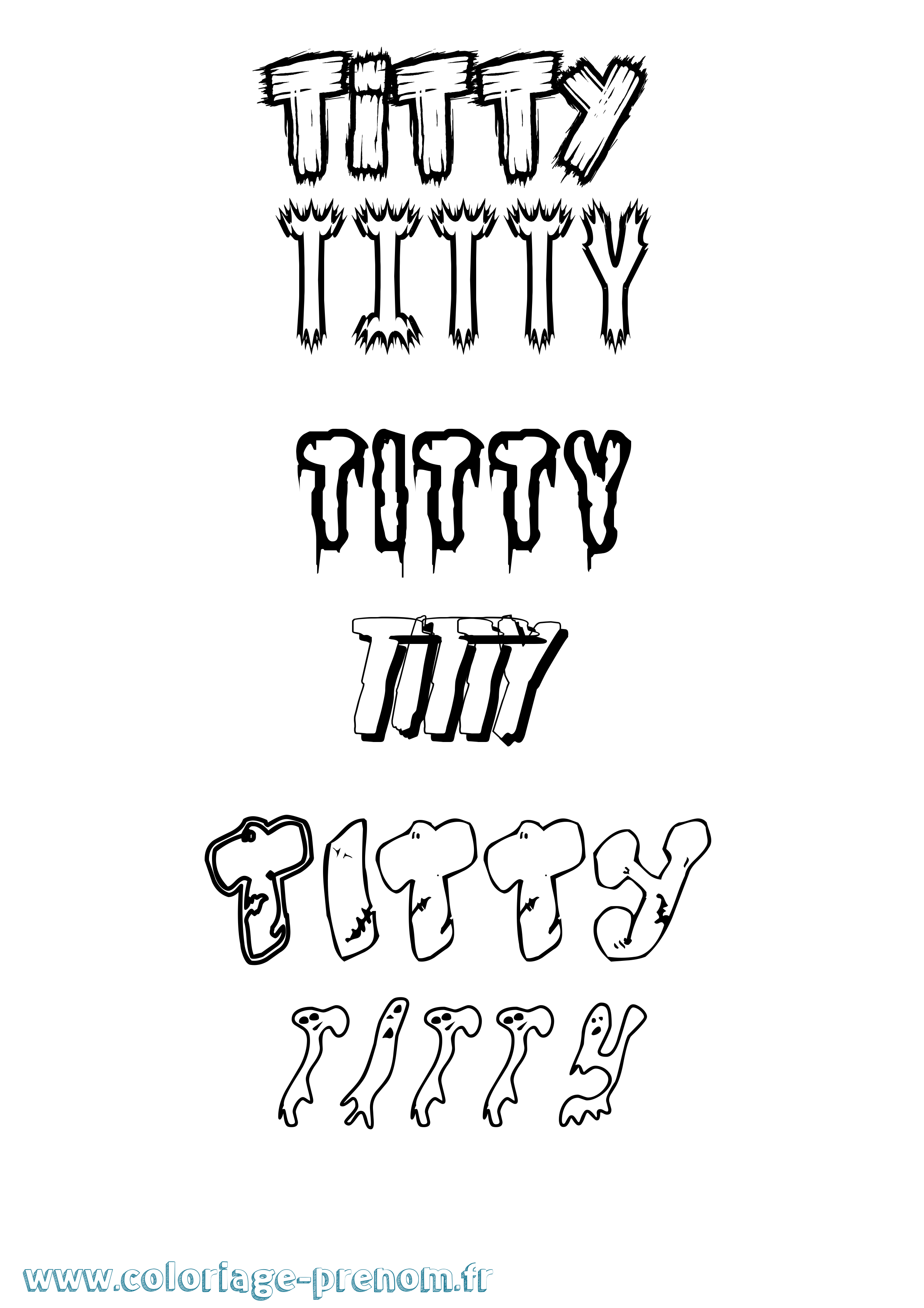 Coloriage Titty Frisson Coloriage prénom Titty Frisson