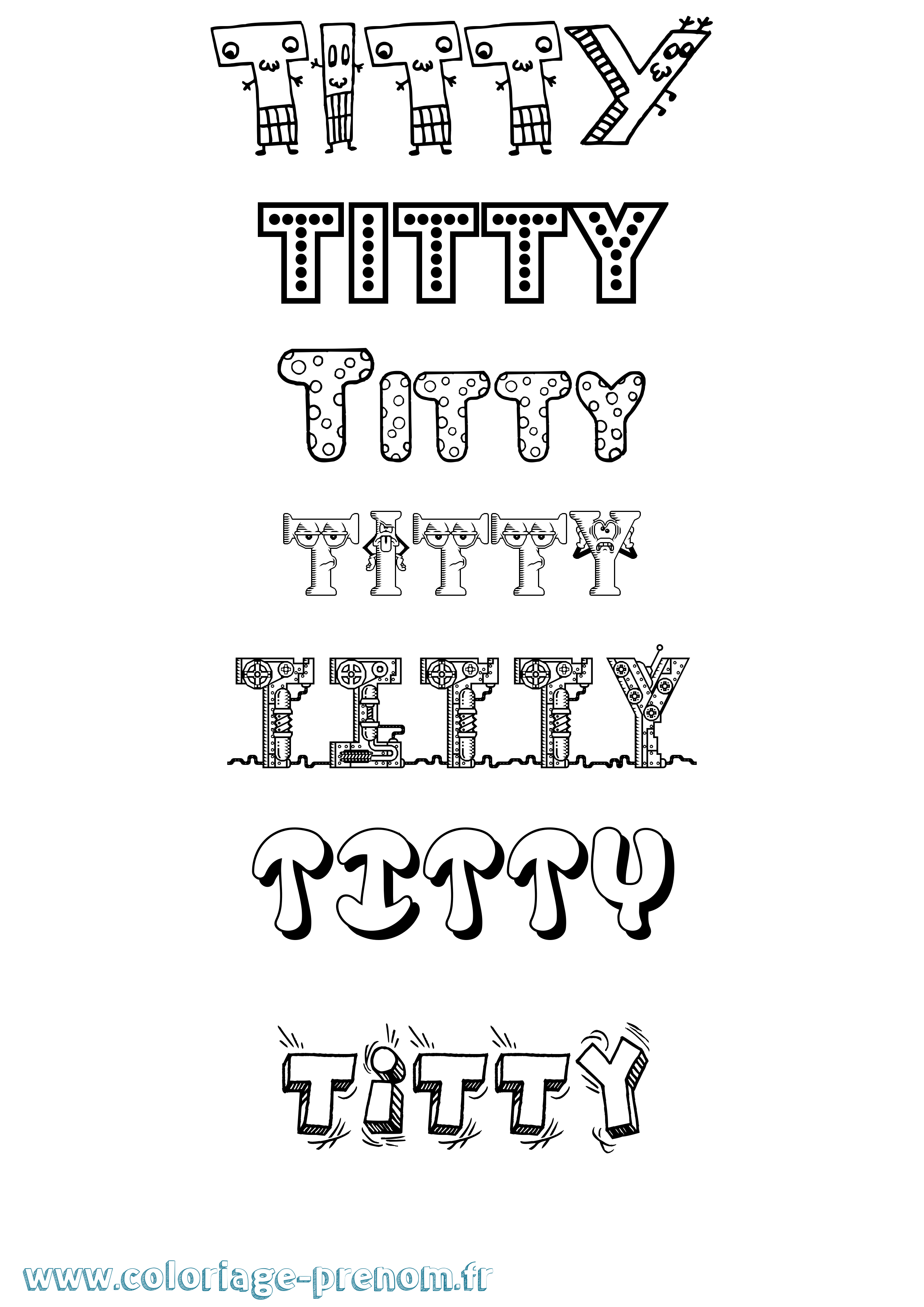 Coloriage Titty Fun Coloriage prénom Titty Fun