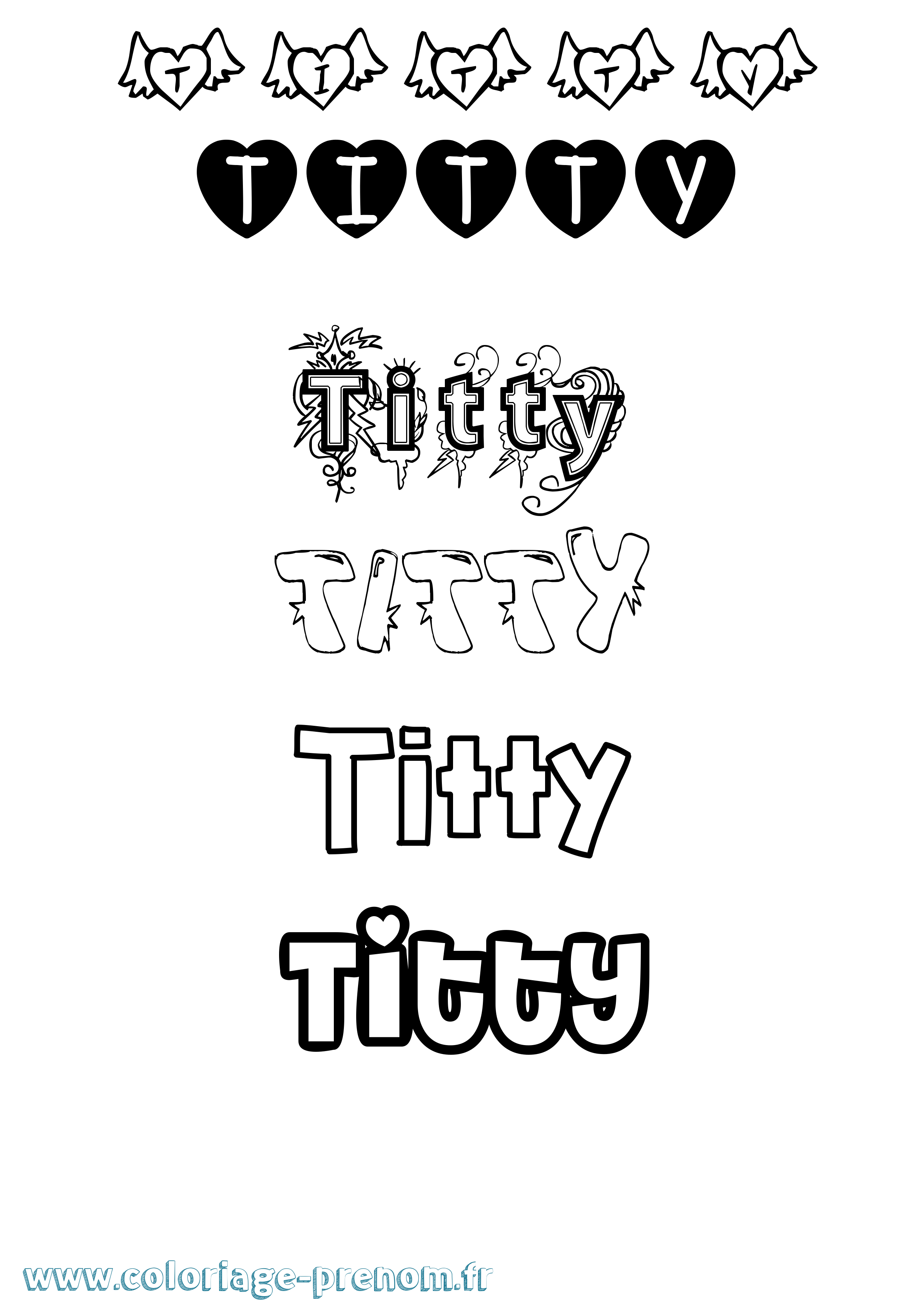 Coloriage Titty Girly Coloriage prénom Titty Girly