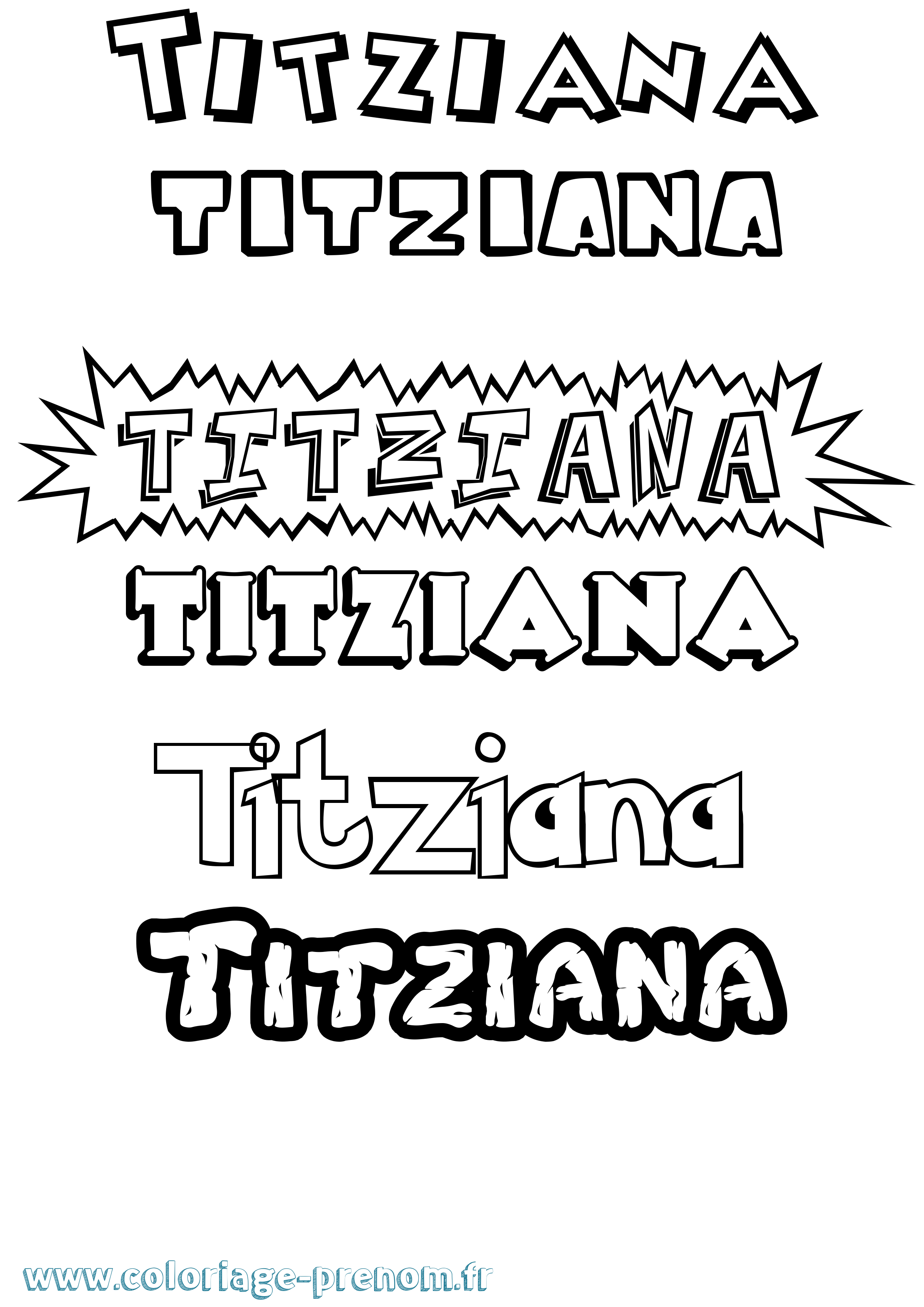 Coloriage Titziana Dessin Animé Coloriage prénom Titziana Dessin Animé