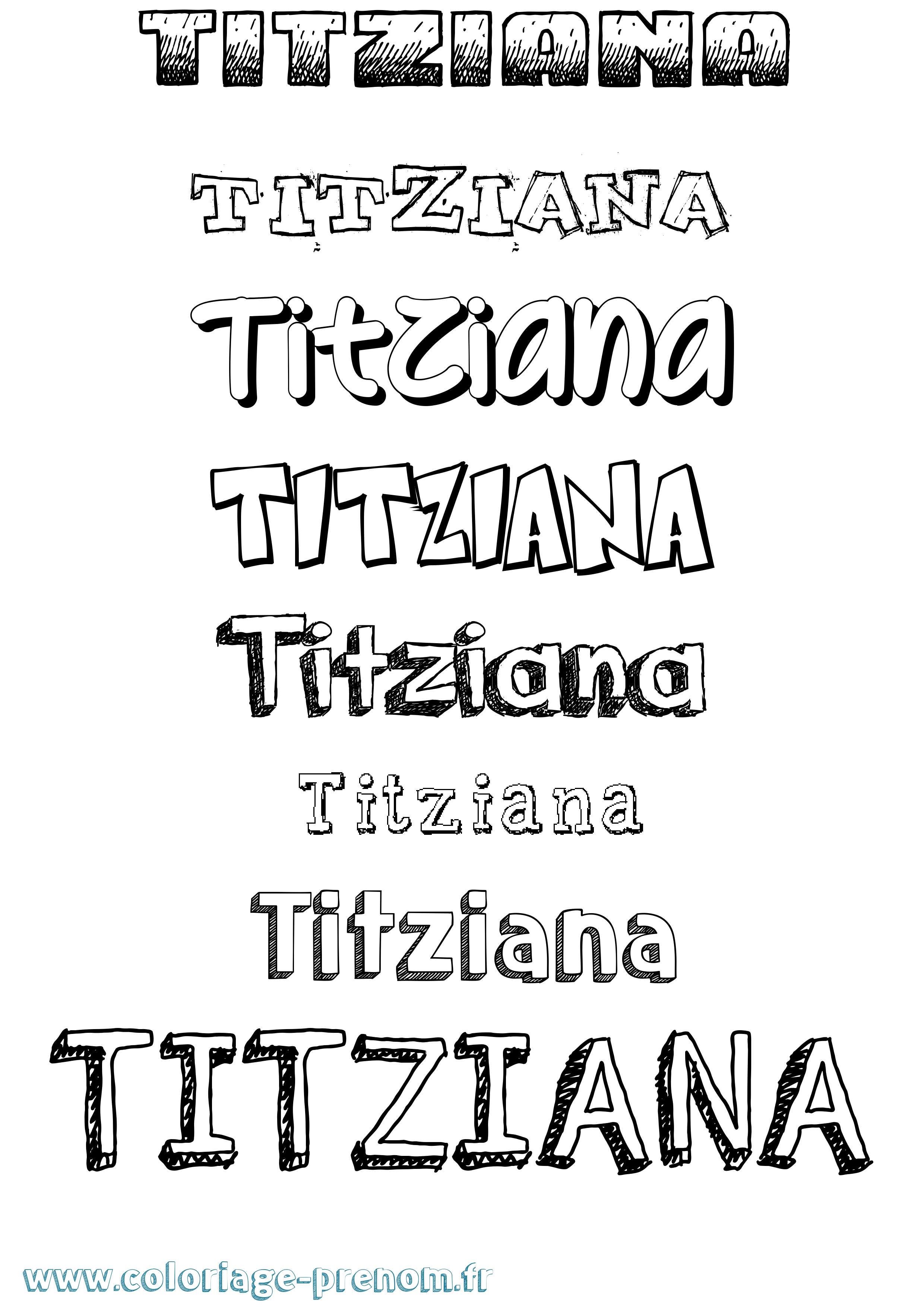 Coloriage Titziana Dessiné Coloriage prénom Titziana Dessiné