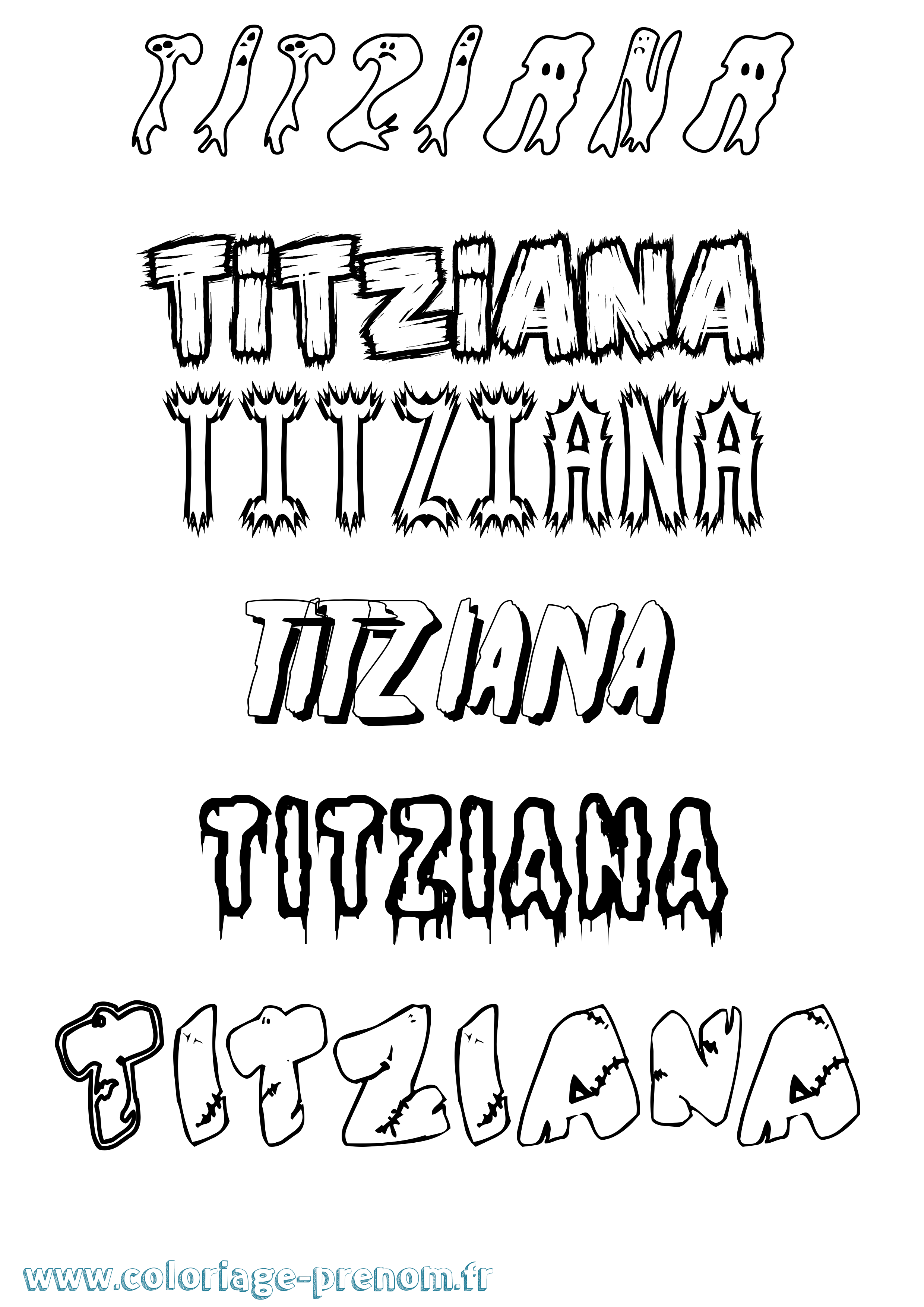 Coloriage Titziana Frisson Coloriage prénom Titziana Frisson