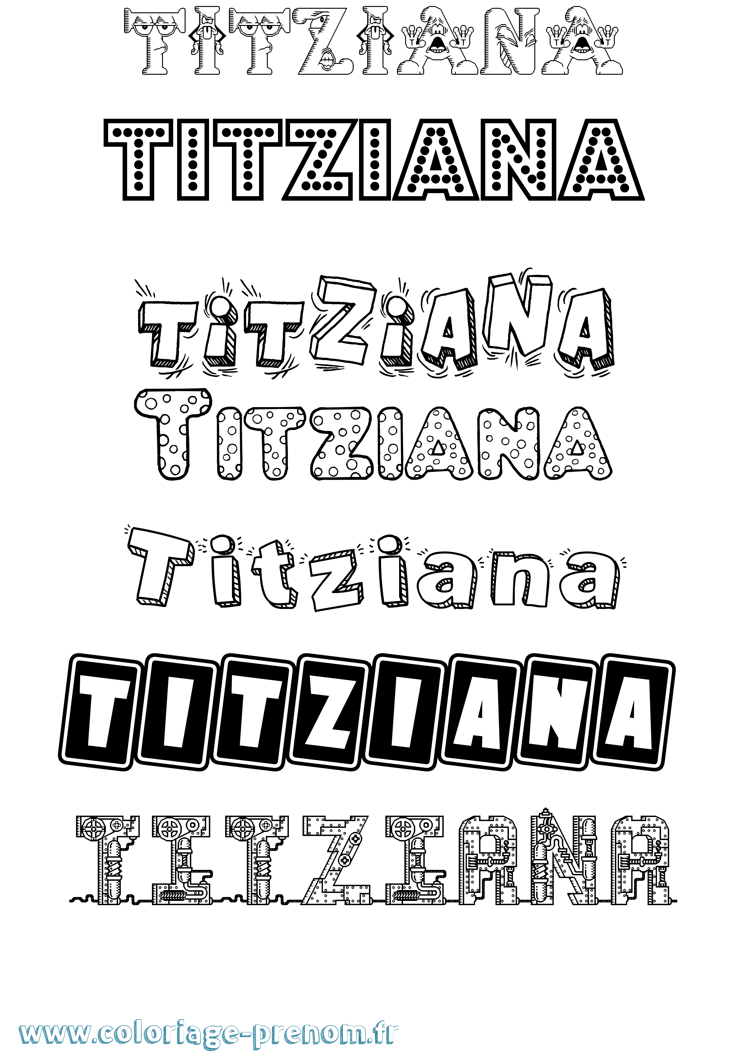 Coloriage Titziana Fun Coloriage prénom Titziana Fun