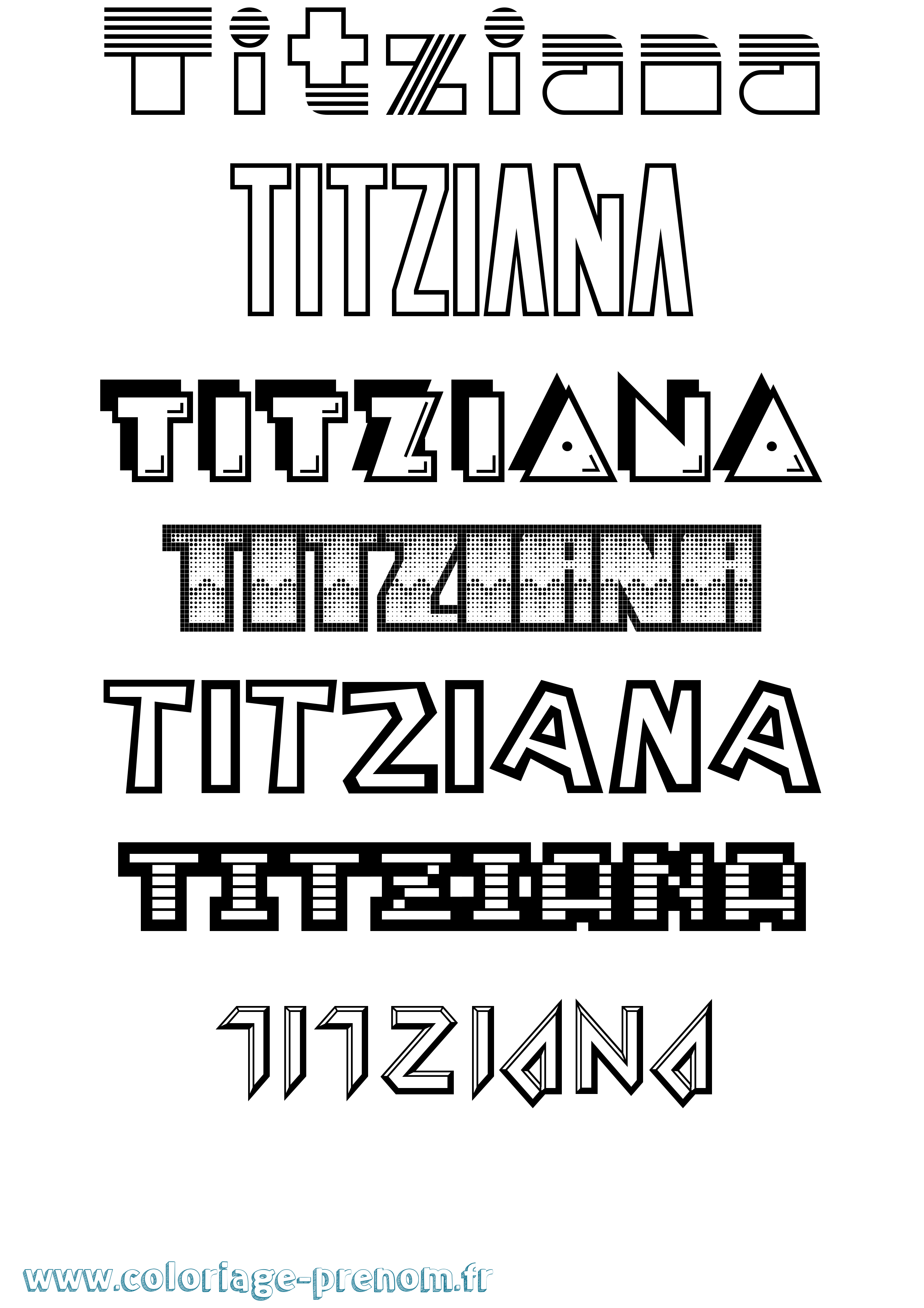 Coloriage Titziana Jeux Vidéos Coloriage prénom Titziana Jeux Vidéos