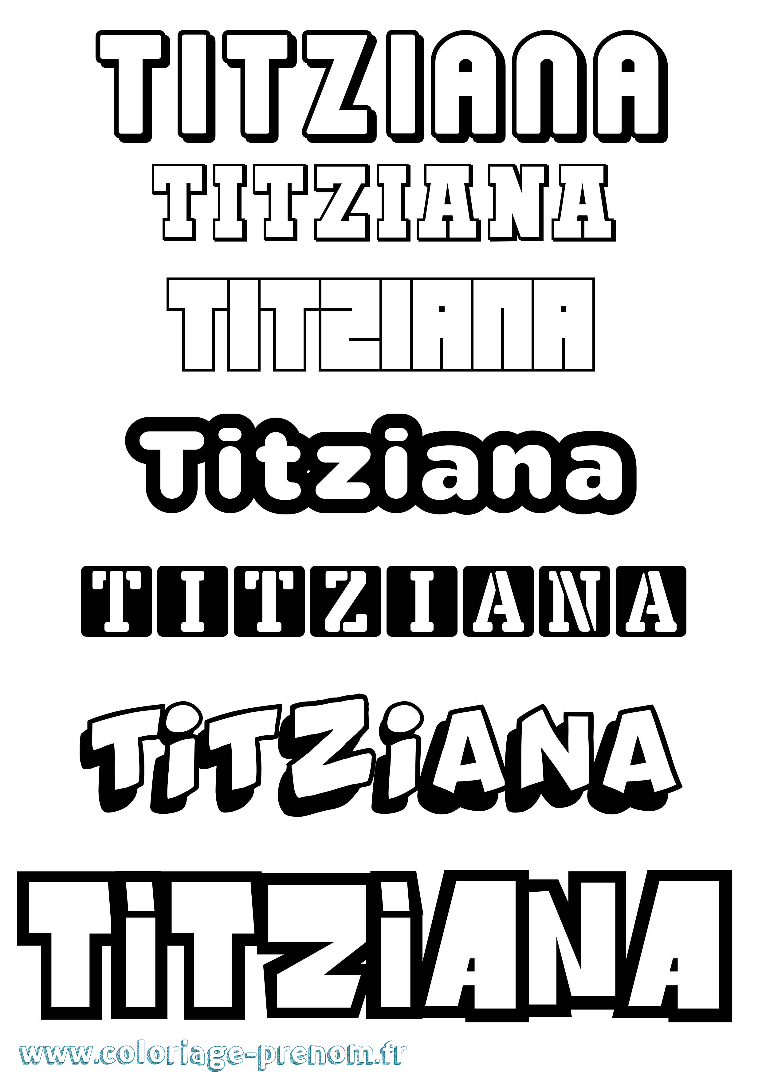 Coloriage Titziana Simple Coloriage prénom Titziana Simple