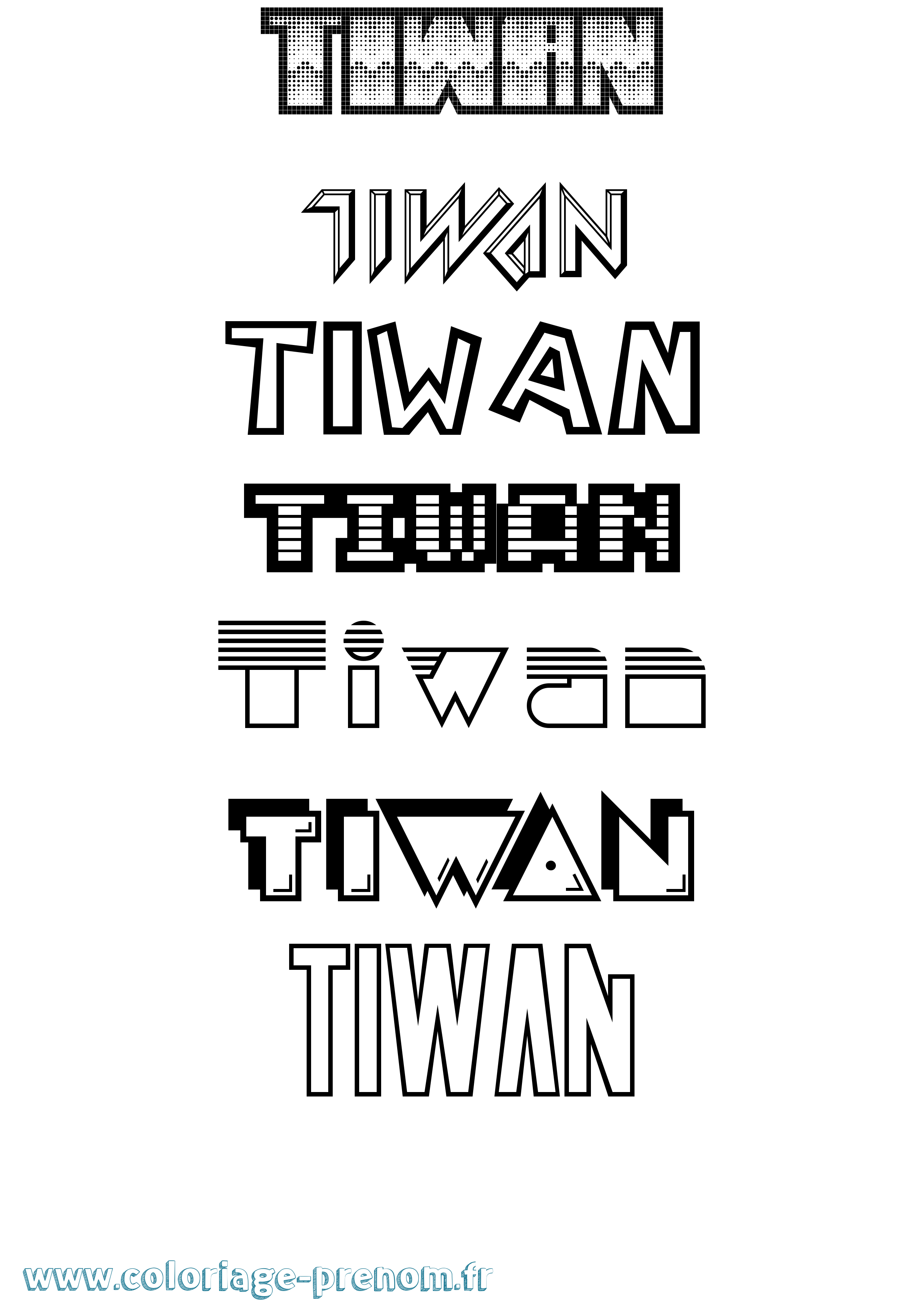 Coloriage Tiwan Jeux Vidéos Coloriage prénom Tiwan Jeux Vidéos