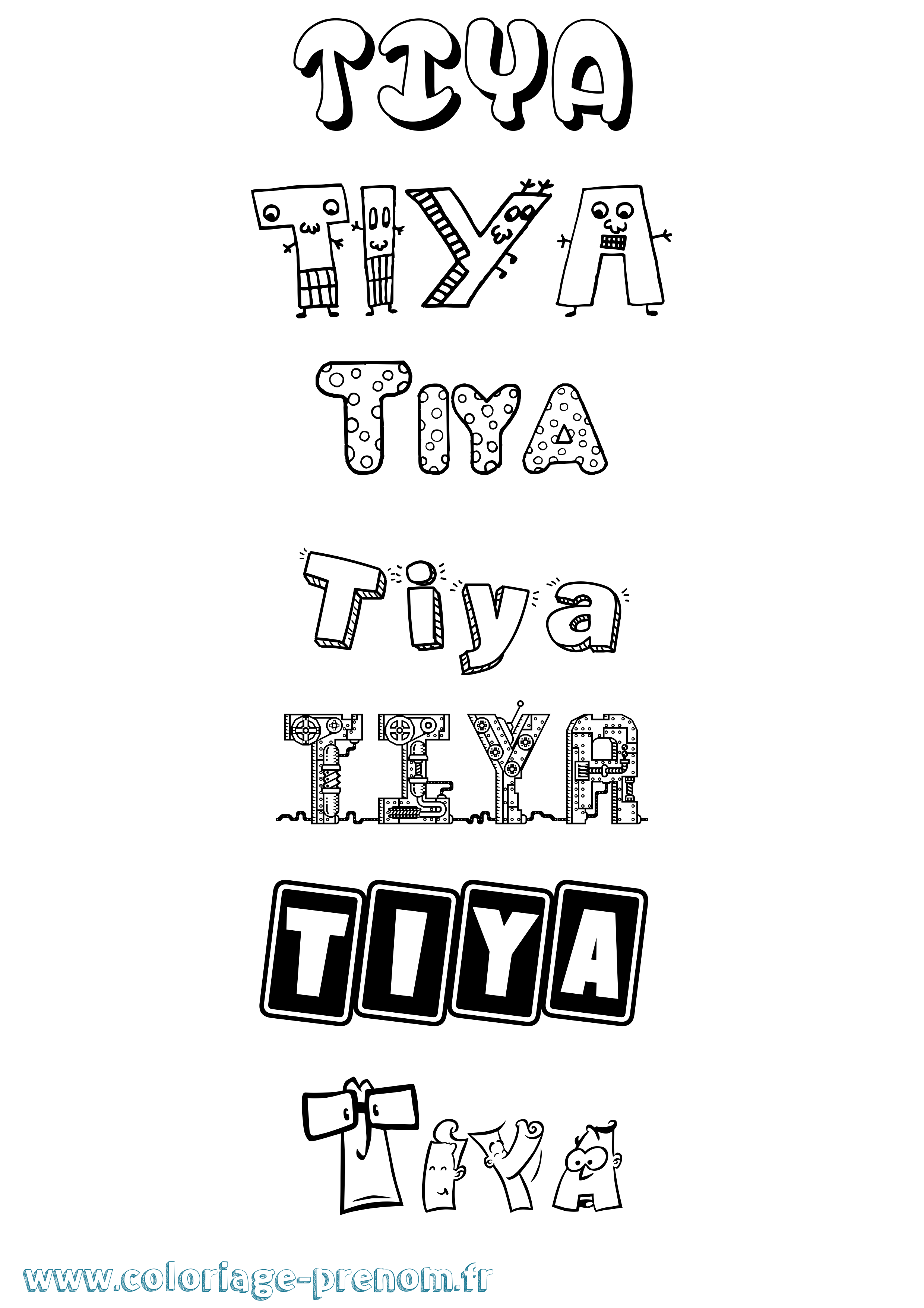 Coloriage Tiya Fun Coloriage prénom Tiya Fun