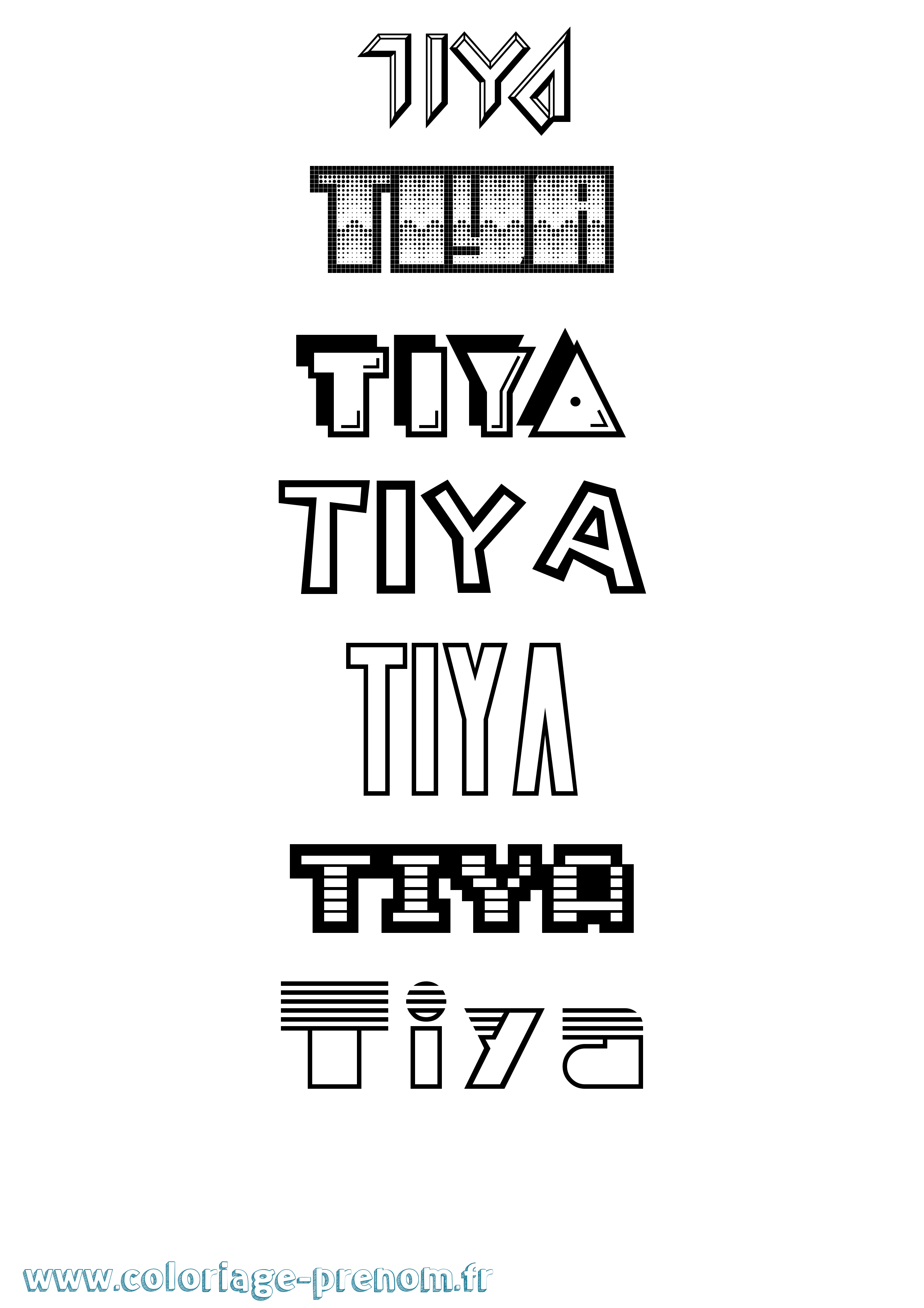 Coloriage Tiya Jeux Vidéos Coloriage prénom Tiya Jeux Vidéos