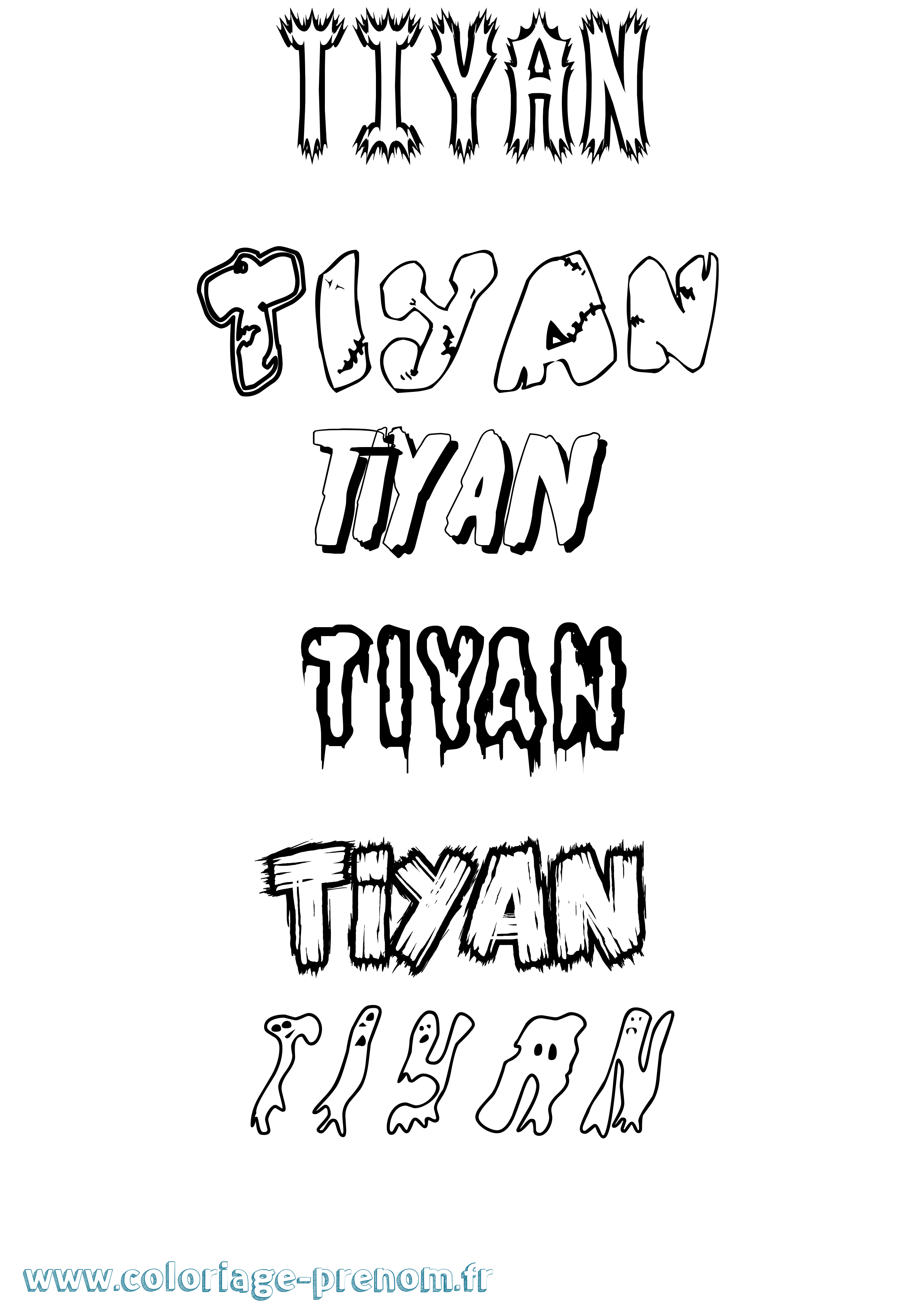 Coloriage Tiyan Frisson Coloriage prénom Tiyan Frisson