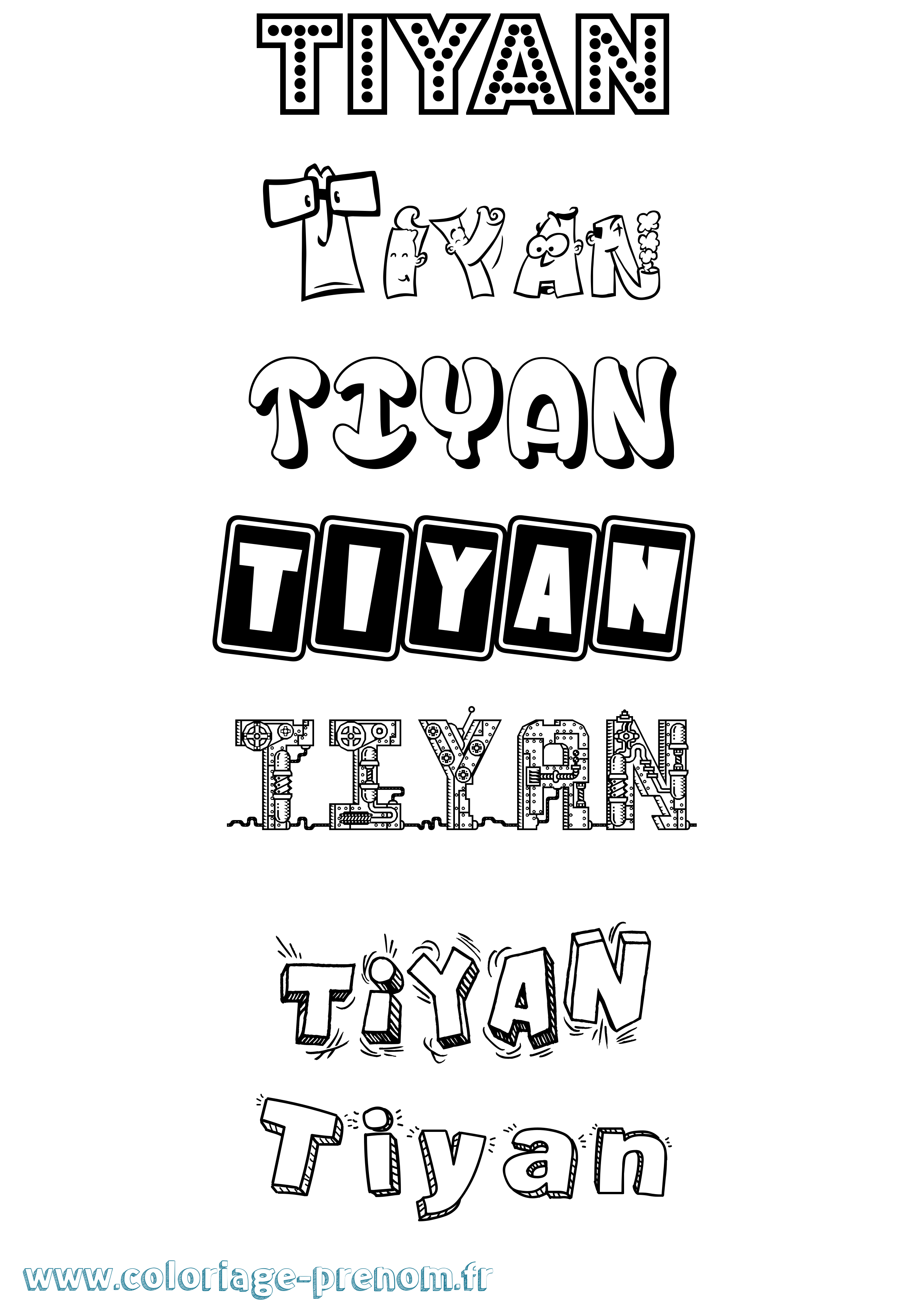 Coloriage Tiyan Fun Coloriage prénom Tiyan Fun