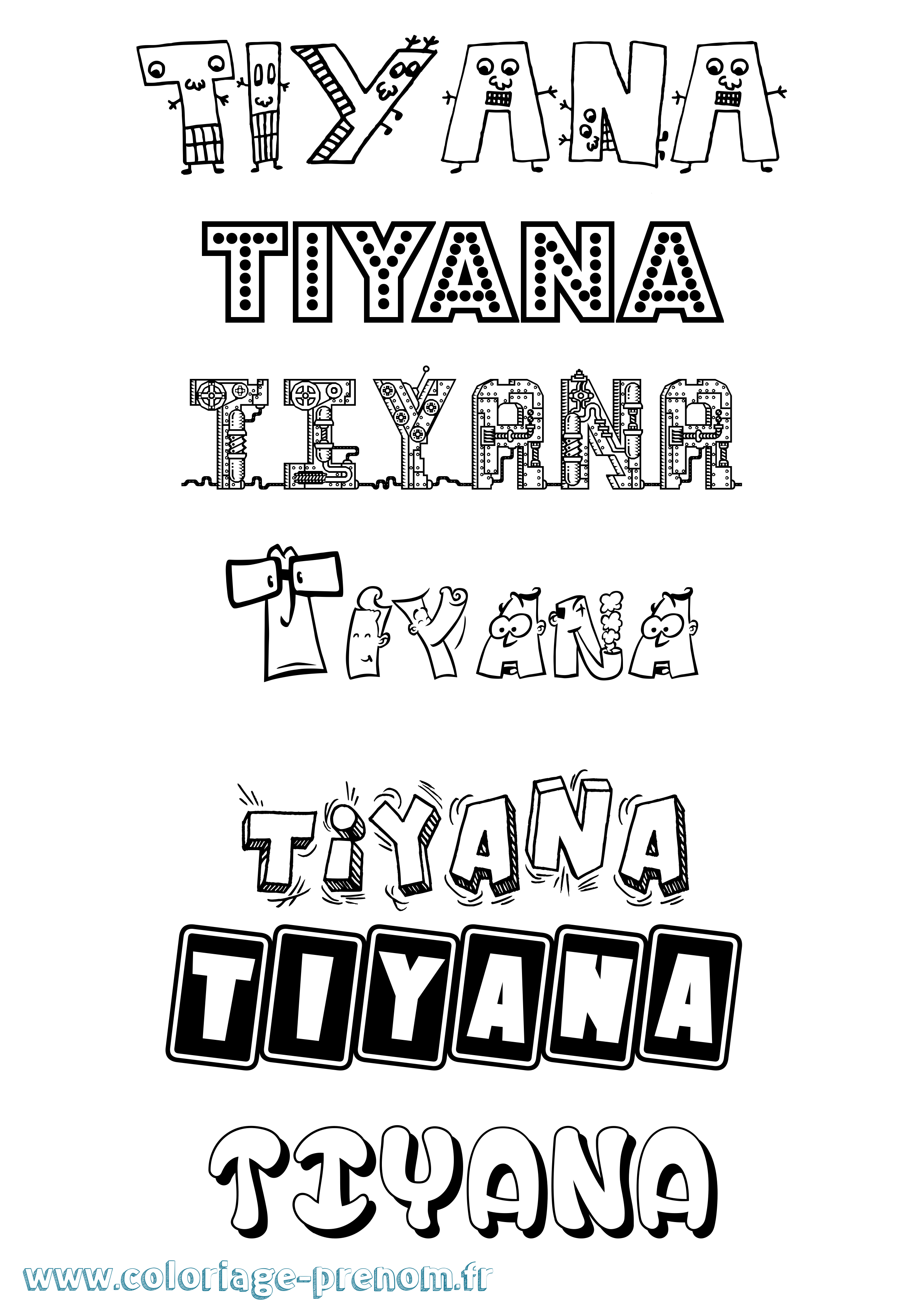Coloriage Tiyana Fun Coloriage prénom Tiyana Fun