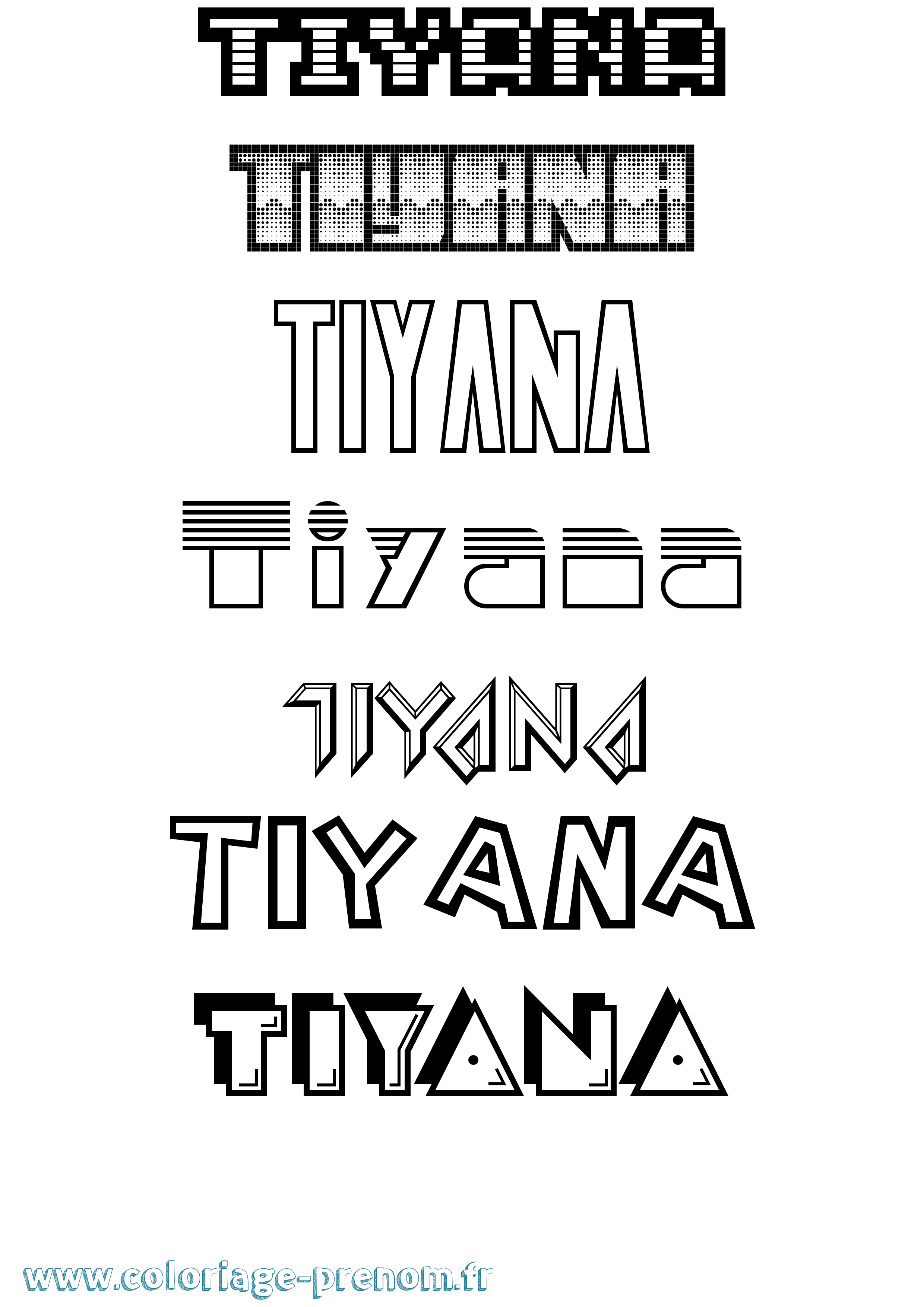 Coloriage Tiyana Jeux Vidéos Coloriage prénom Tiyana Jeux Vidéos