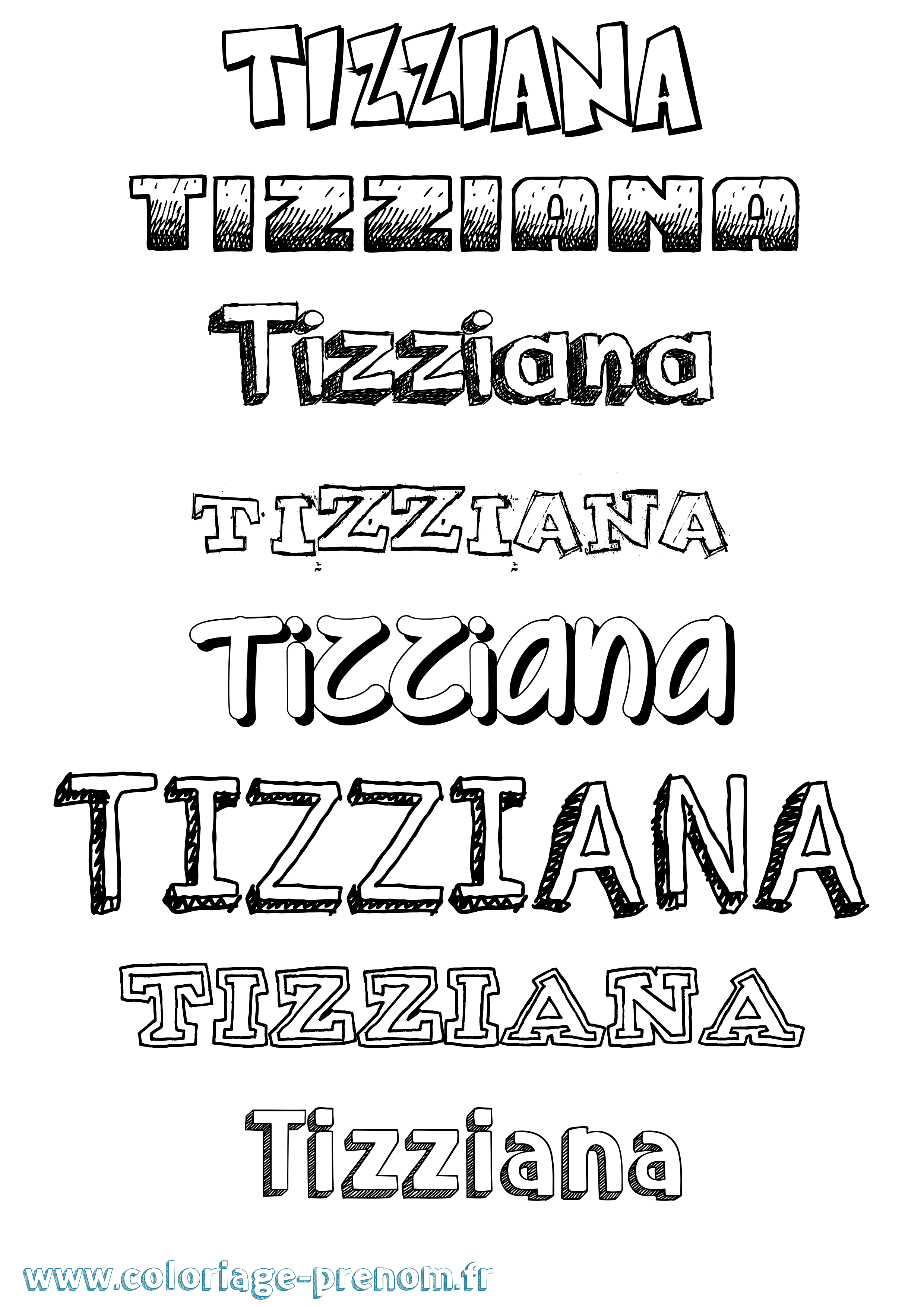 Coloriage Tizziana Dessiné Coloriage prénom Tizziana Dessiné