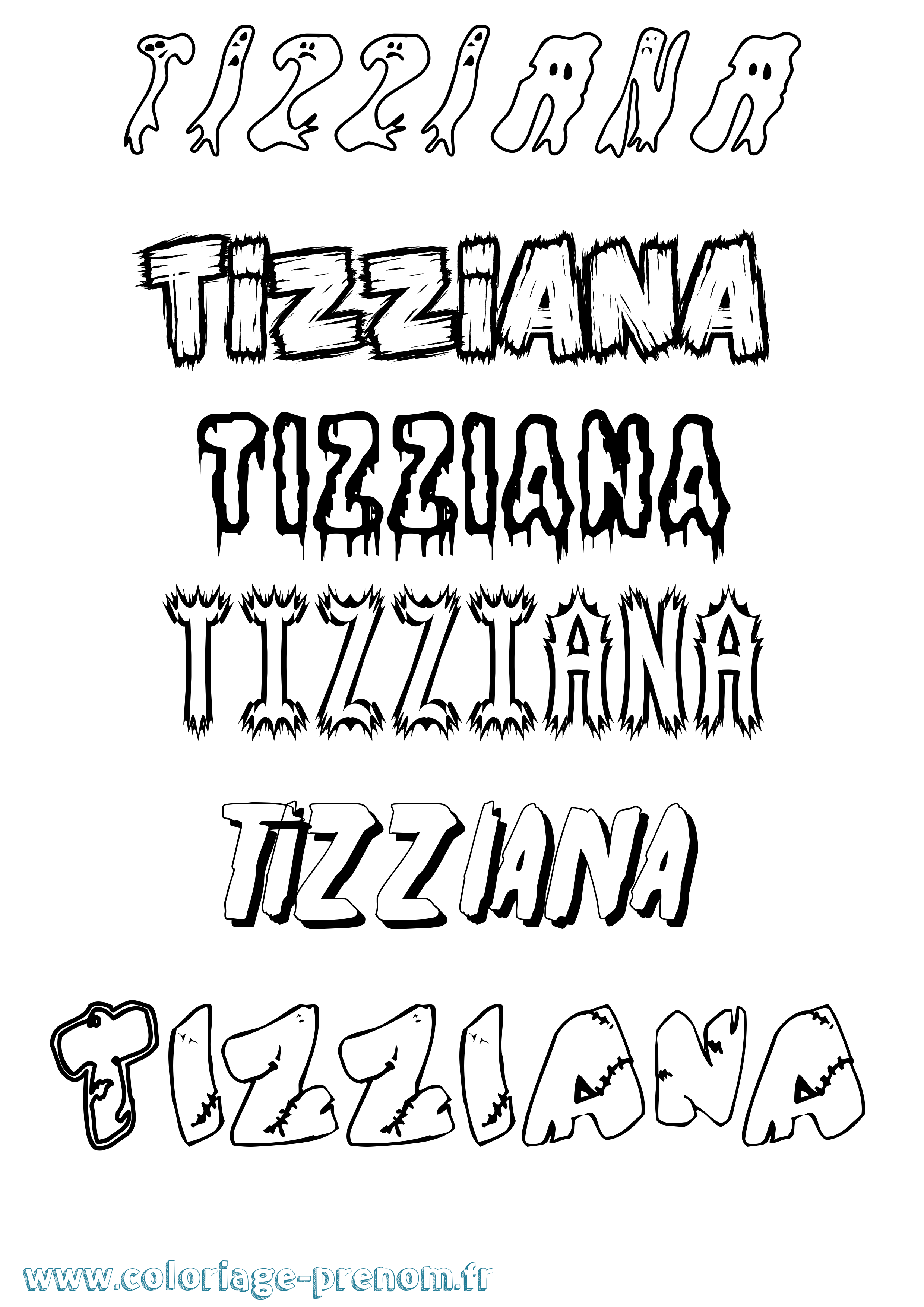Coloriage Tizziana Frisson Coloriage prénom Tizziana Frisson