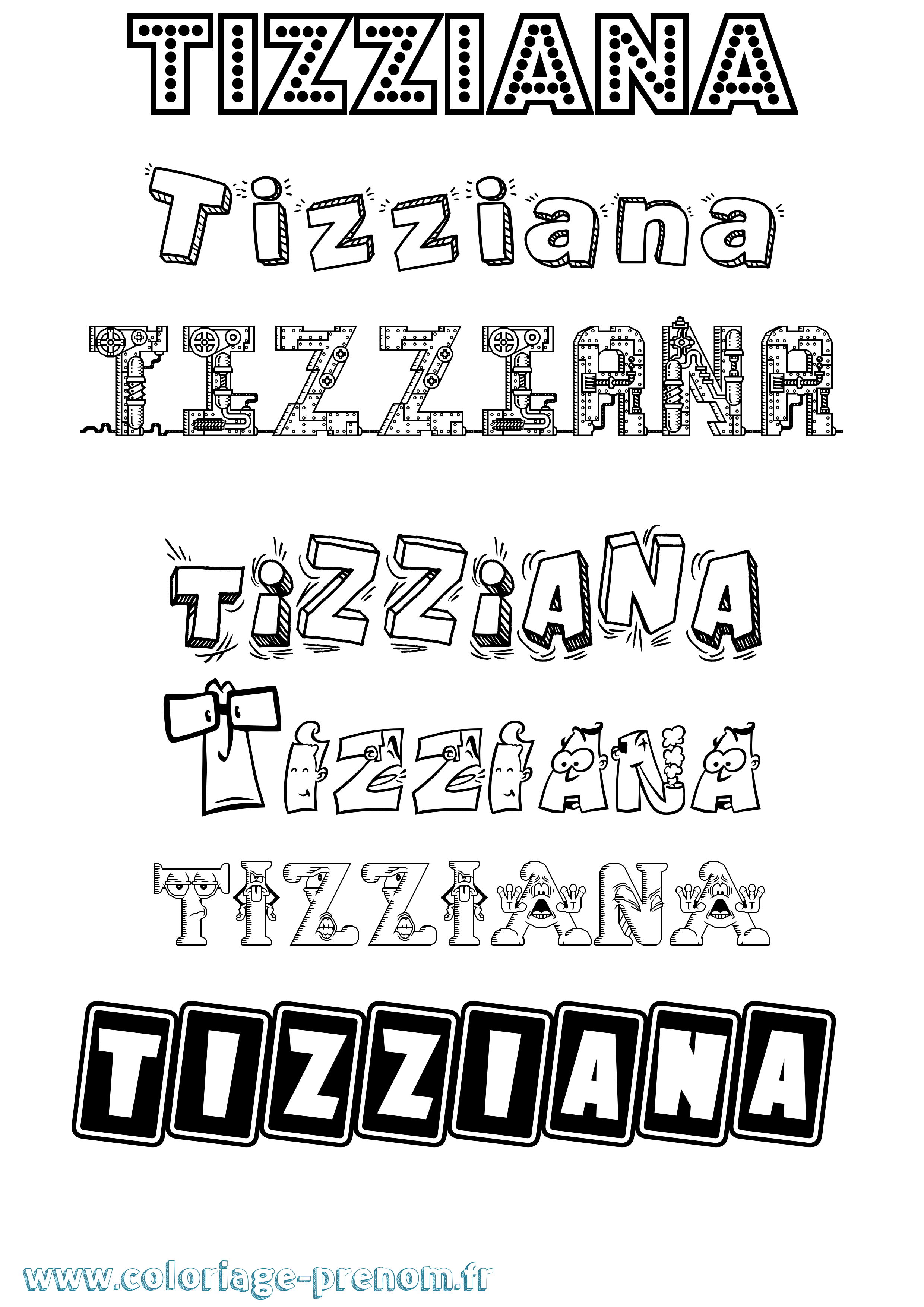 Coloriage Tizziana Fun Coloriage prénom Tizziana Fun