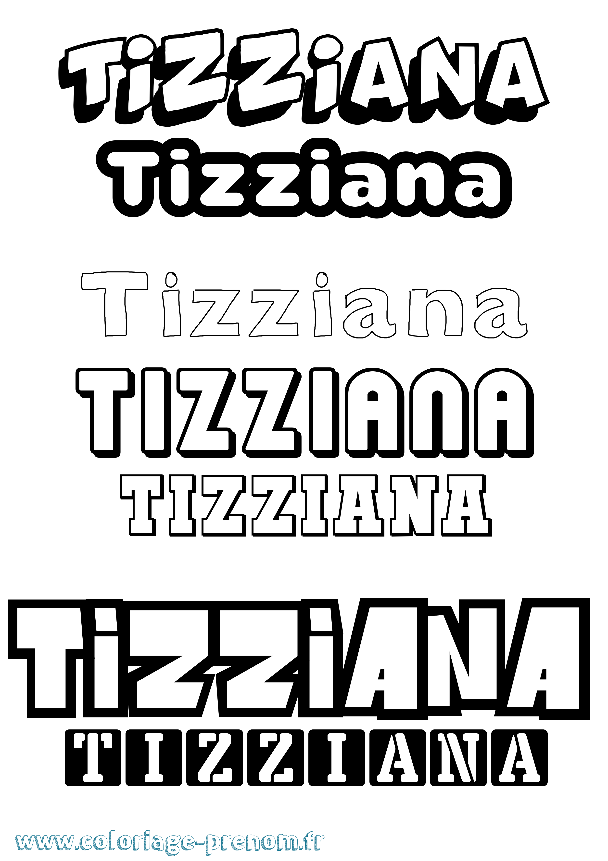 Coloriage Tizziana Simple Coloriage prénom Tizziana Simple