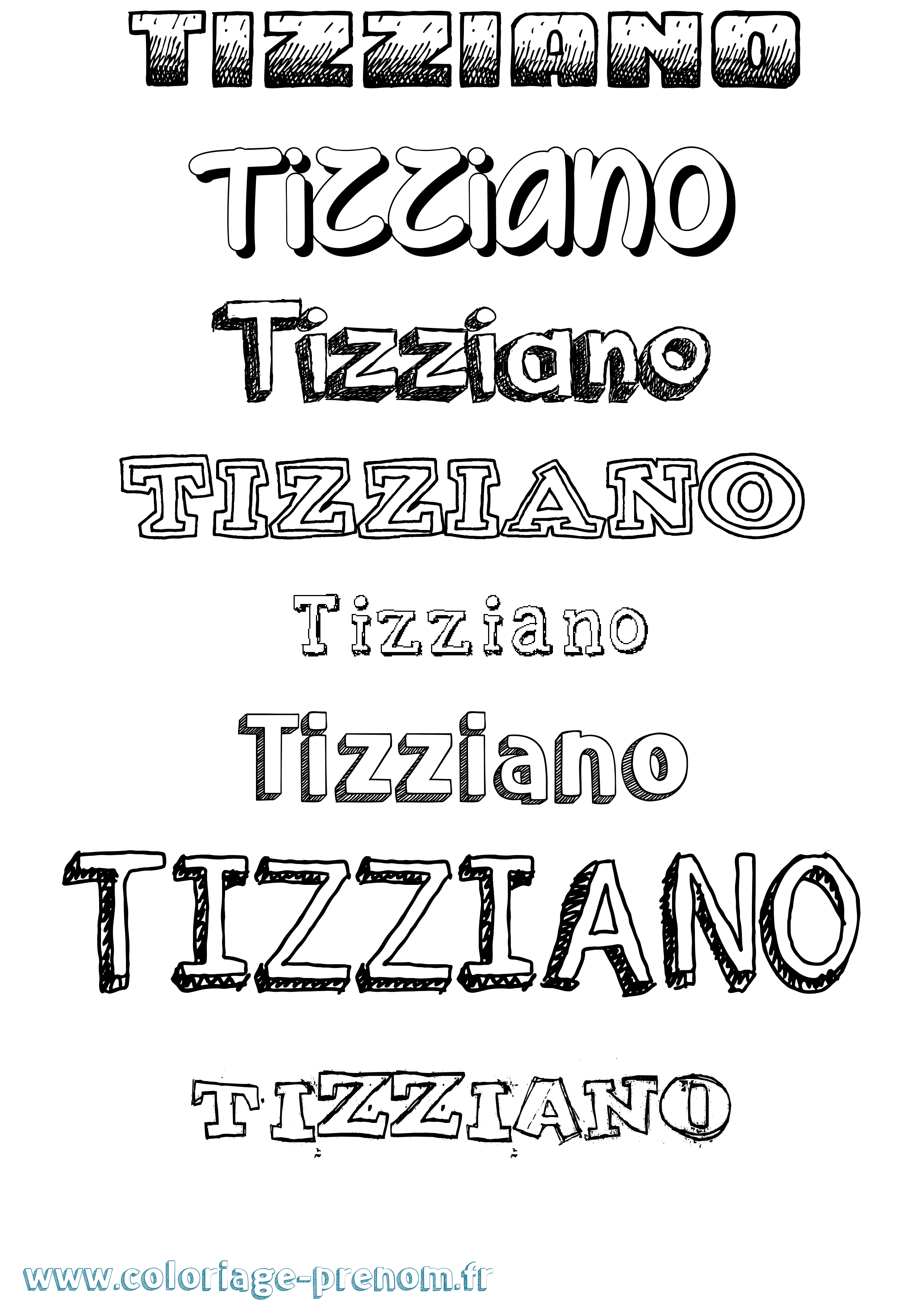 Coloriage Tizziano Dessiné Coloriage prénom Tizziano Dessiné