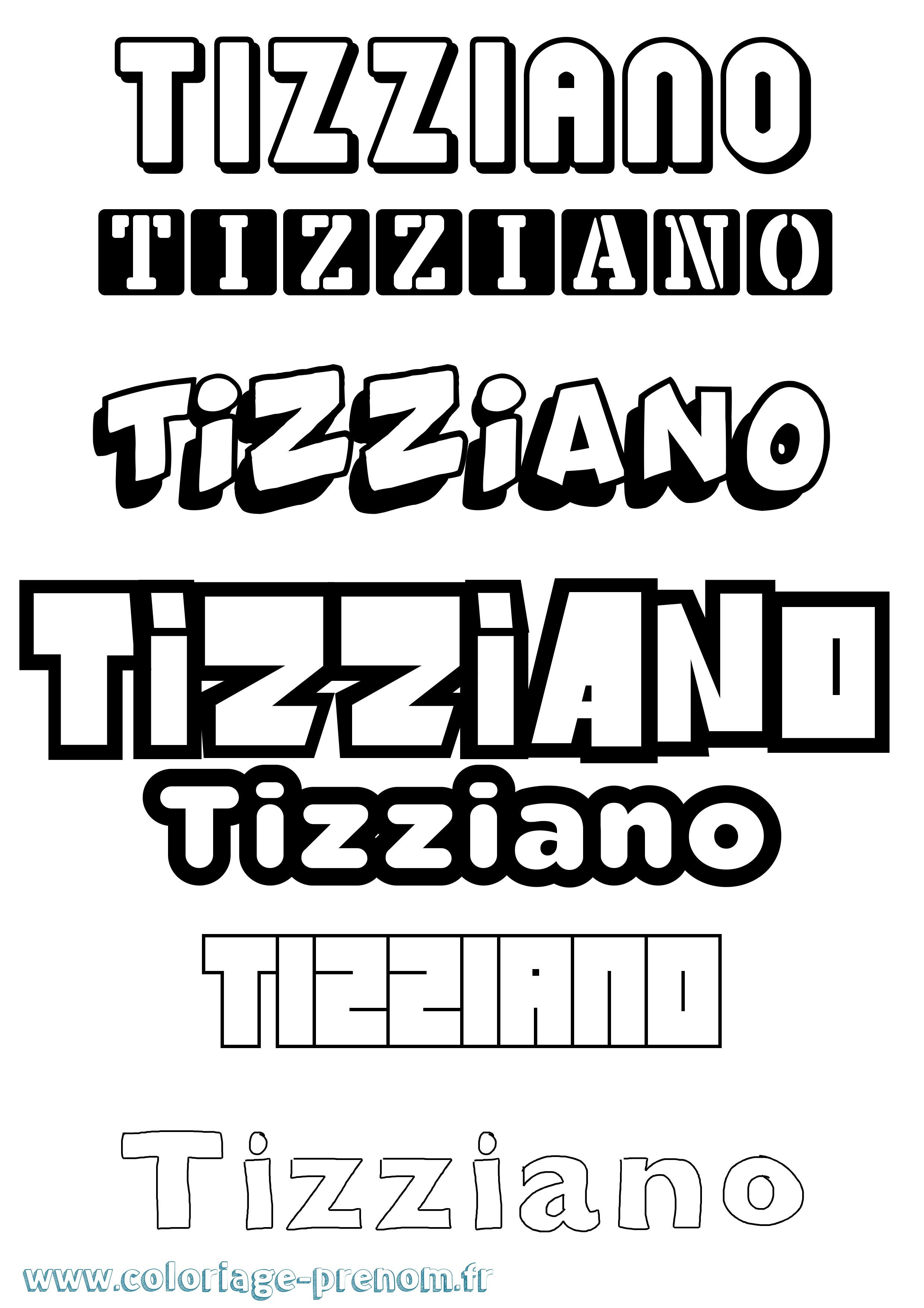 Coloriage Tizziano Simple Coloriage prénom Tizziano Simple