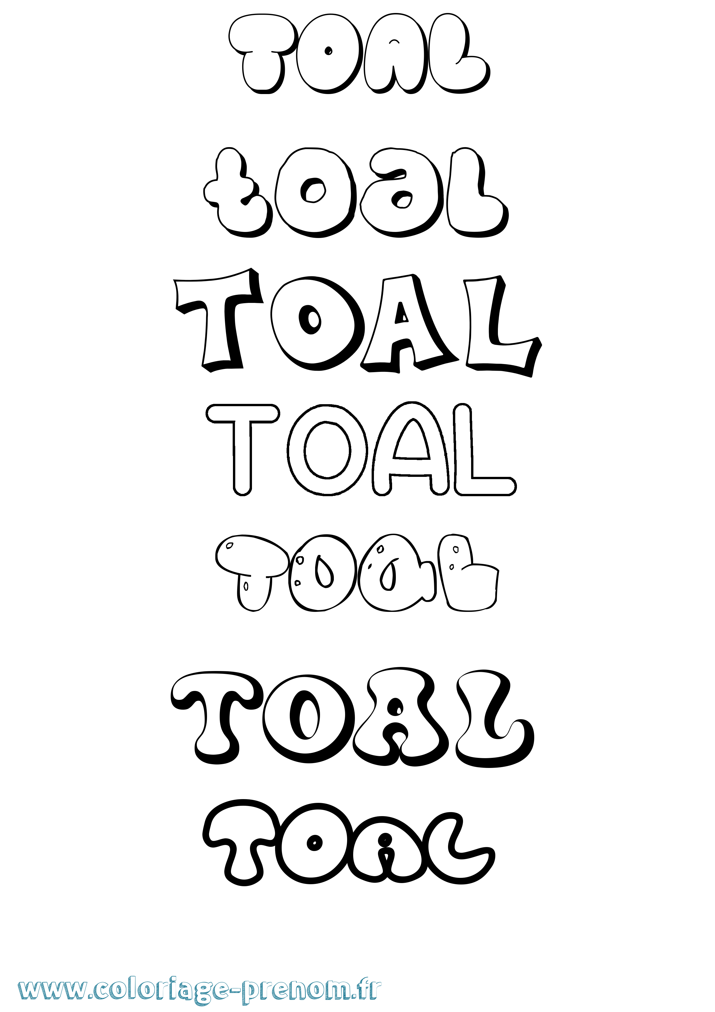 Coloriage Toal Bubble Coloriage prénom Toal Bubble