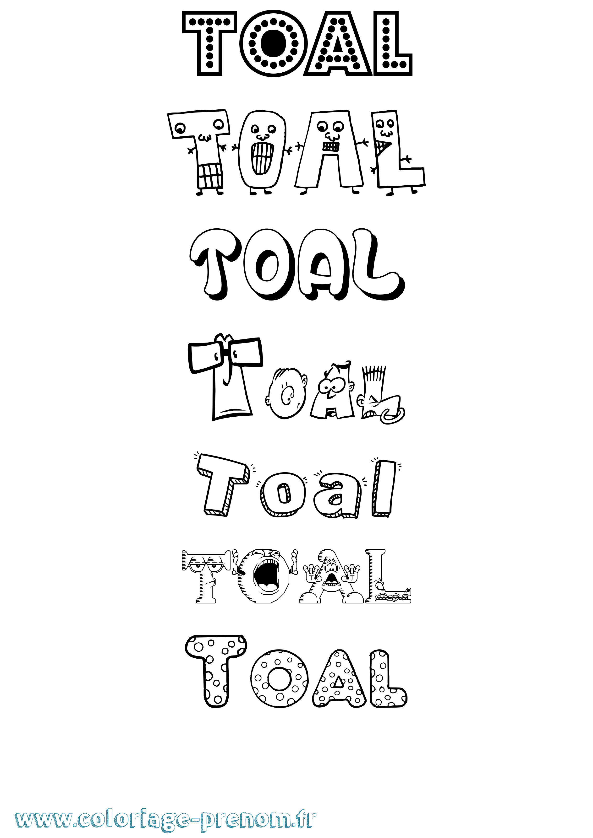 Coloriage Toal Fun Coloriage prénom Toal Fun