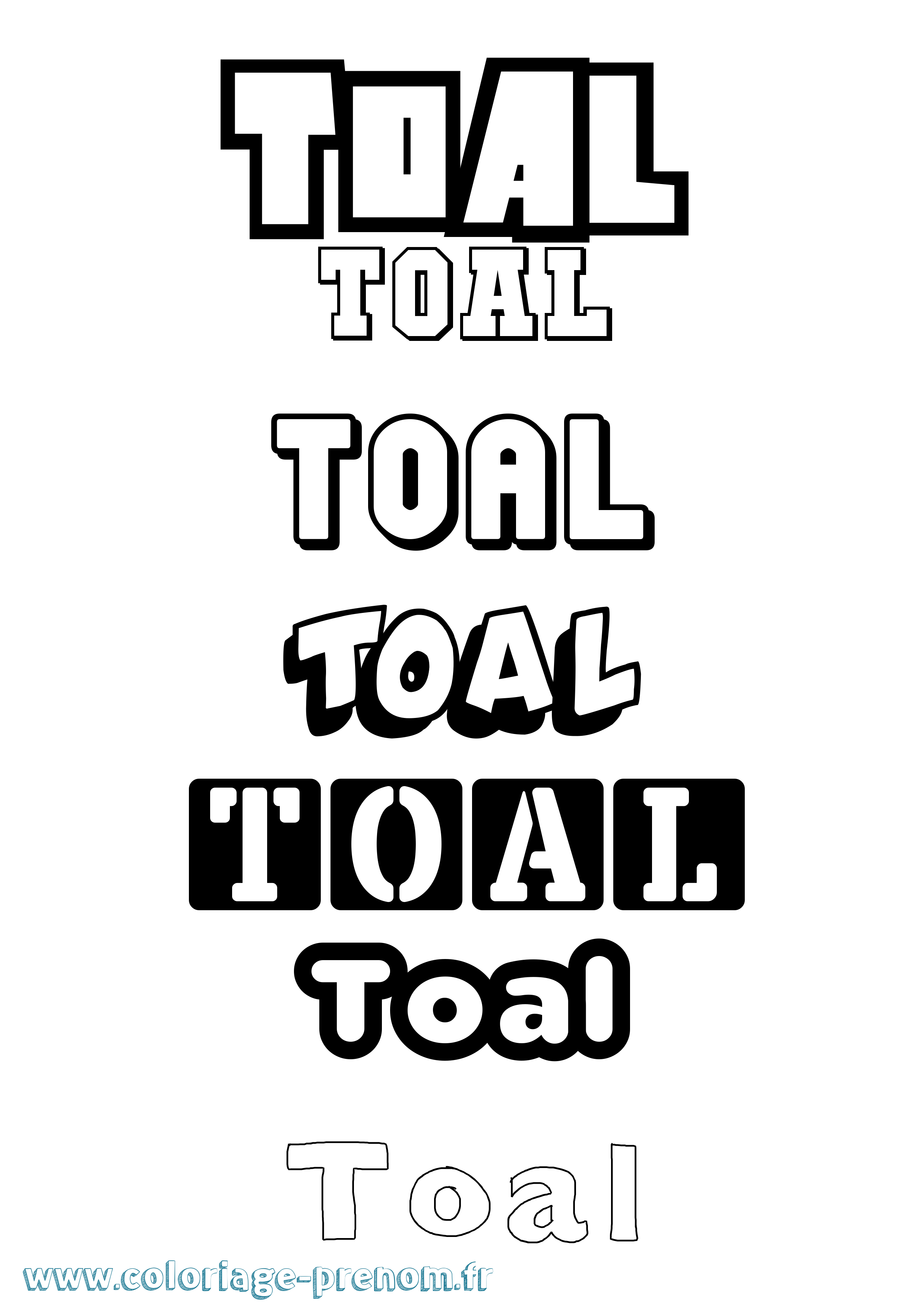 Coloriage Toal Simple Coloriage prénom Toal Simple