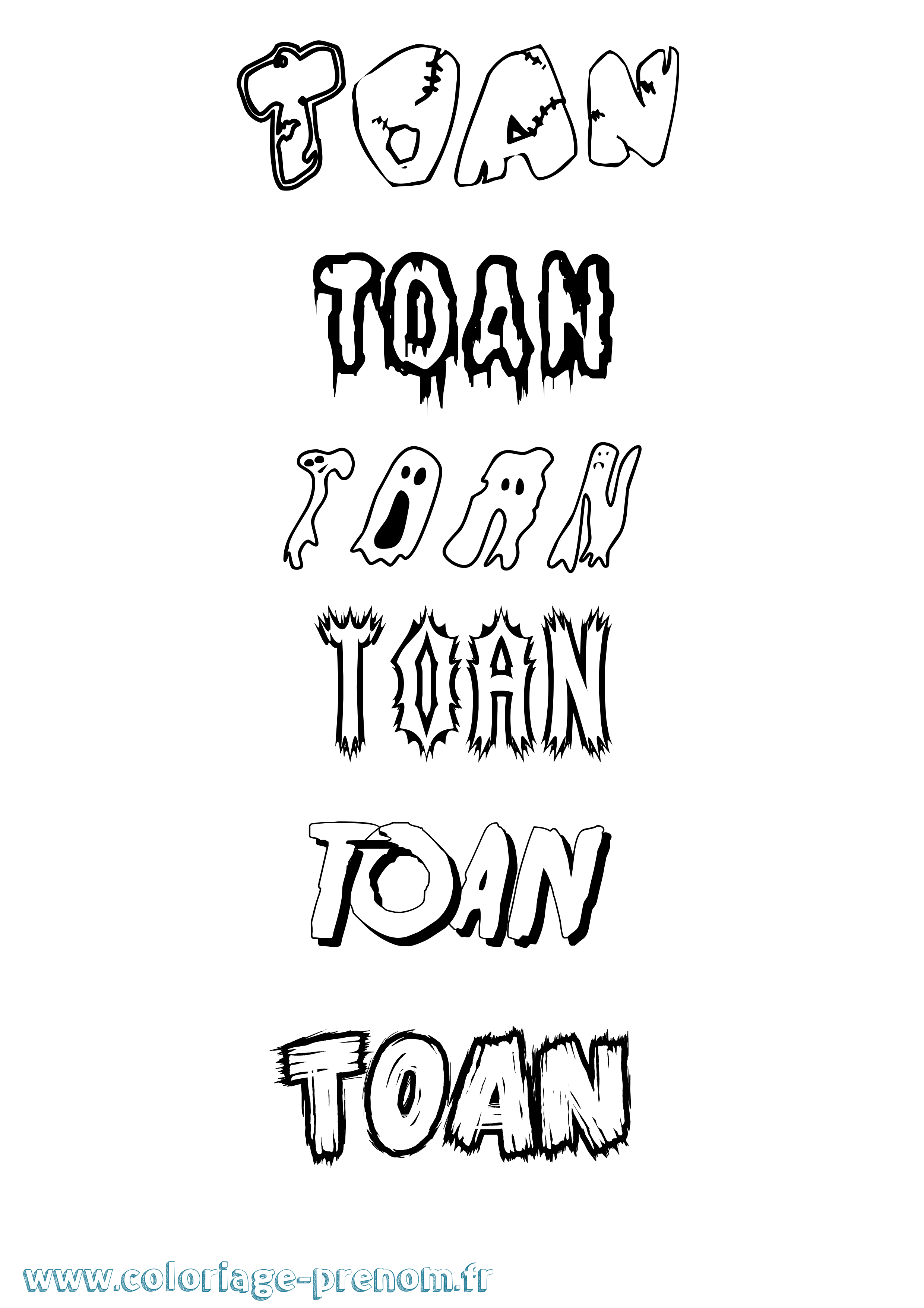 Coloriage Toan Frisson Coloriage prénom Toan Frisson