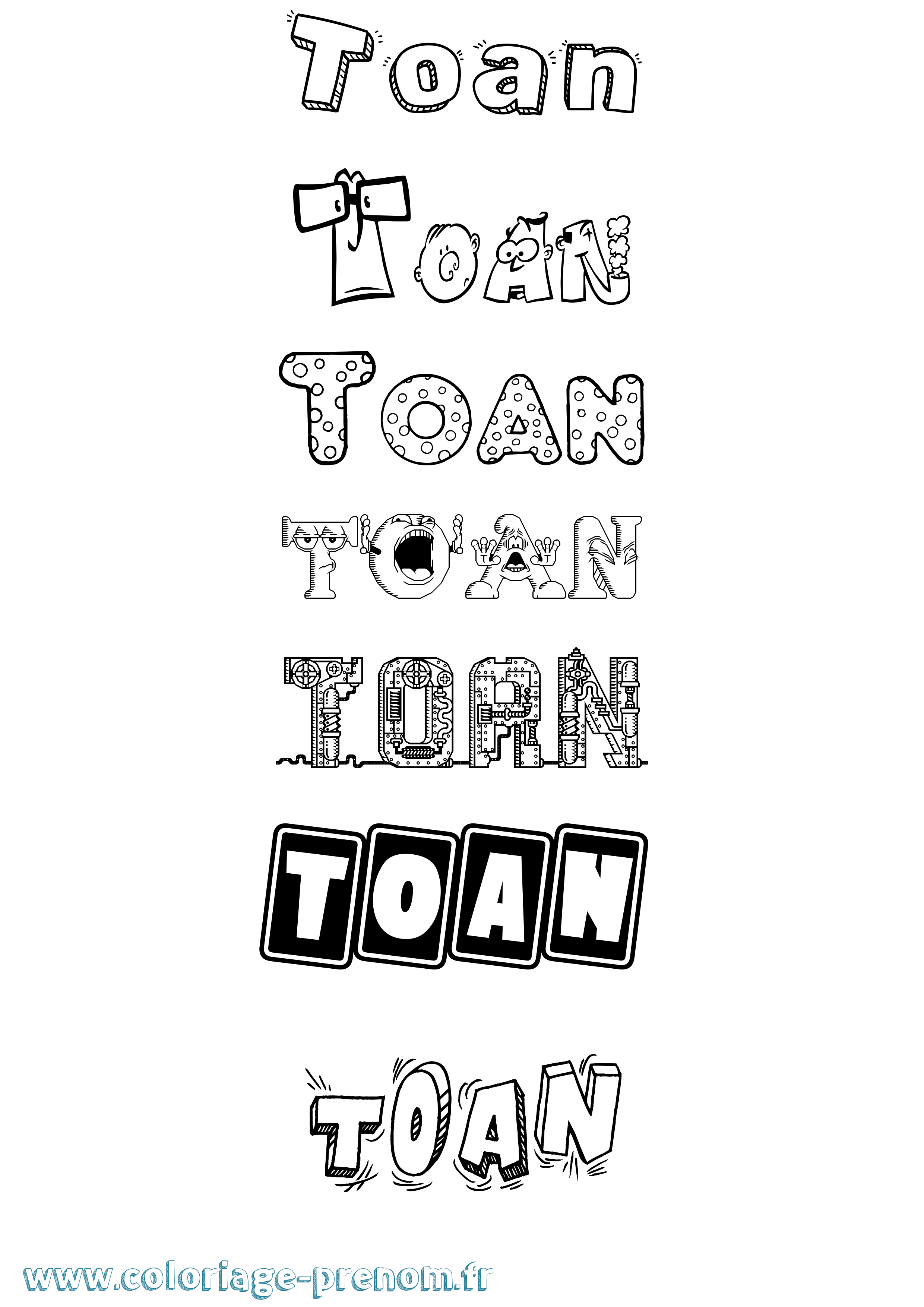 Coloriage Toan Fun Coloriage prénom Toan Fun